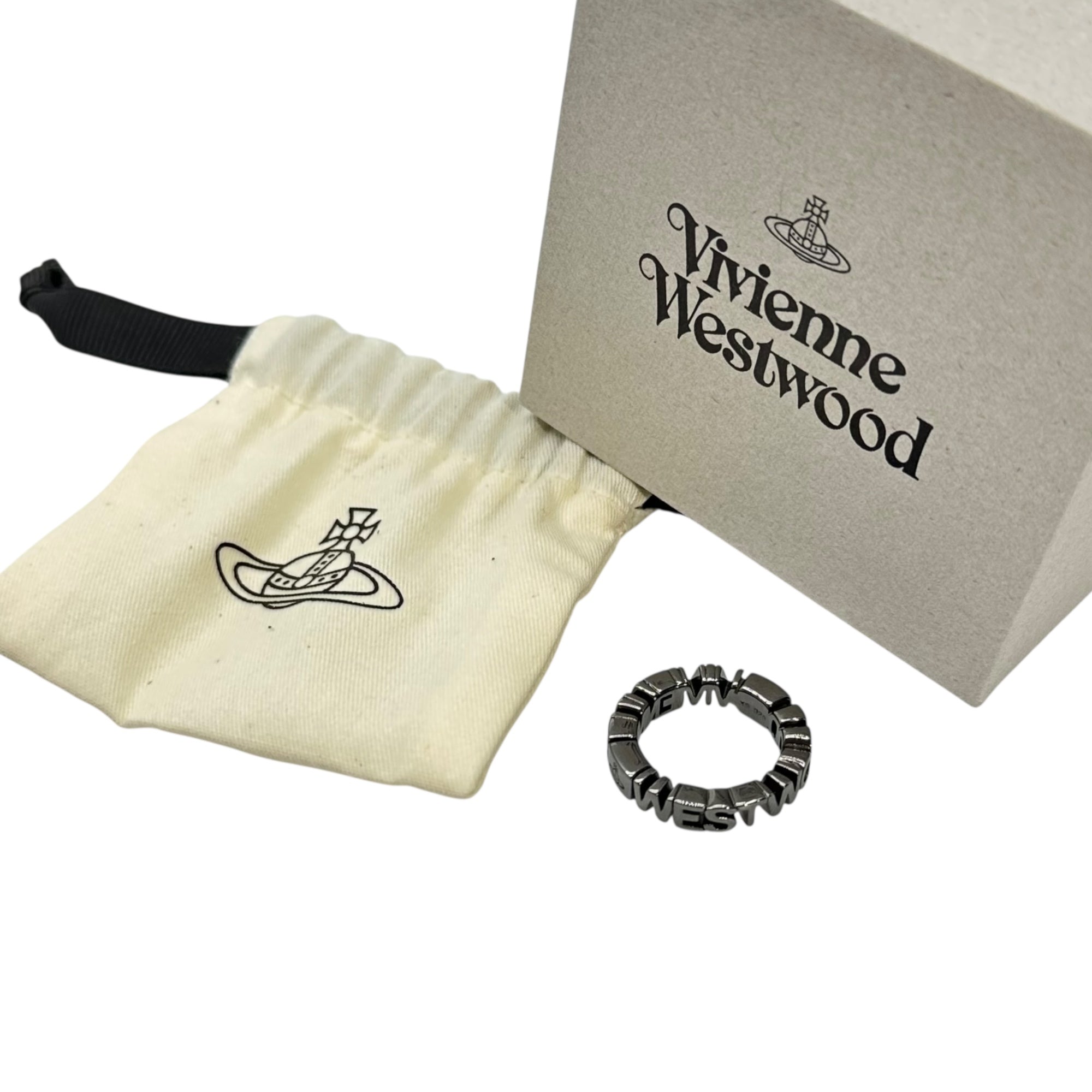 Vivienne Westwood(ヴィヴィアンウエストウッド) Brand Logo & Orb Rings ブランド ロゴ アンド オーブ リング 指輪 ブラック