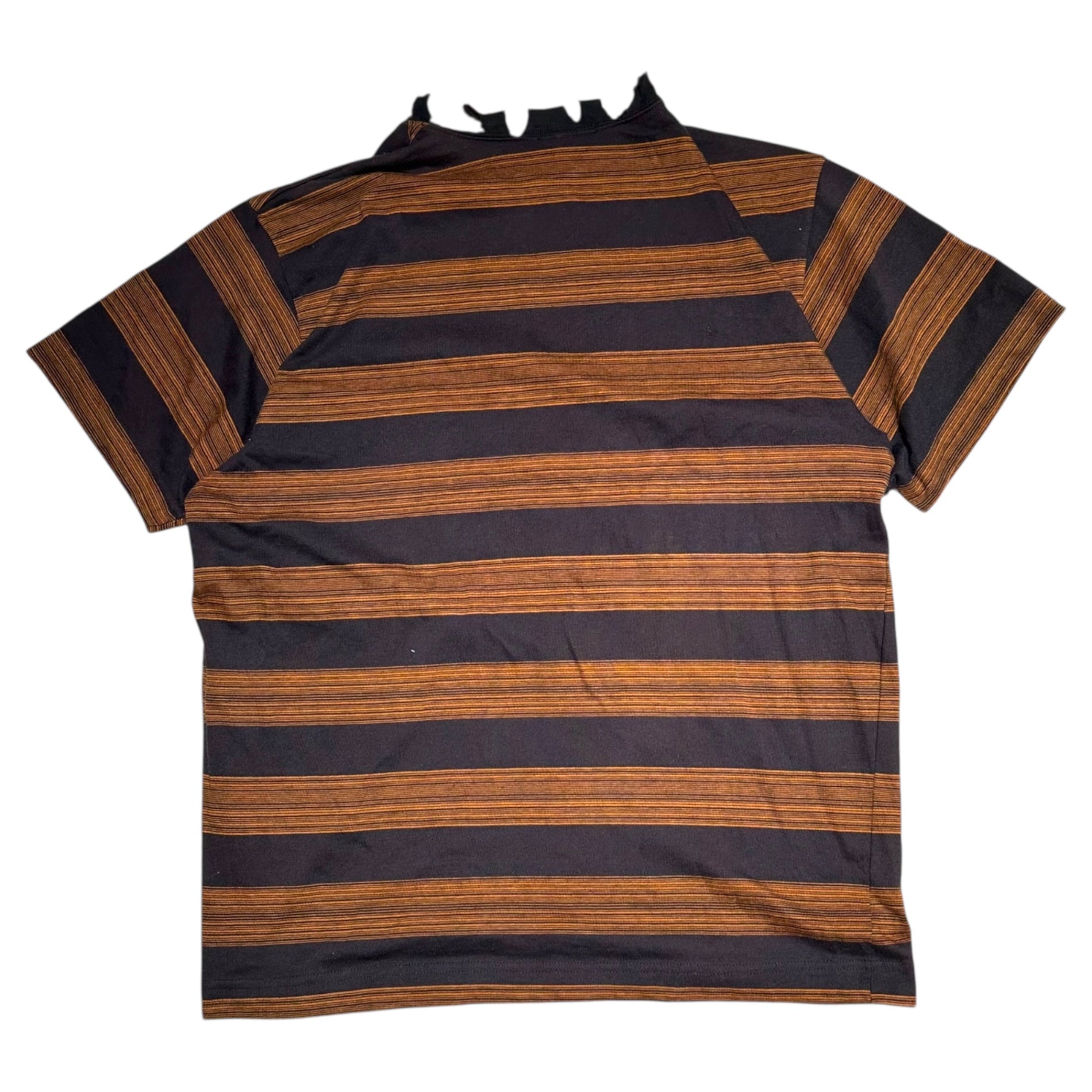 STUSSY(ステューシー) 80's USA Made Vintage Border Pocket Tee ヴィンテージ ボーダー ポケット Tシャツ L ブラック×オレンジ 80年代 初期タグ