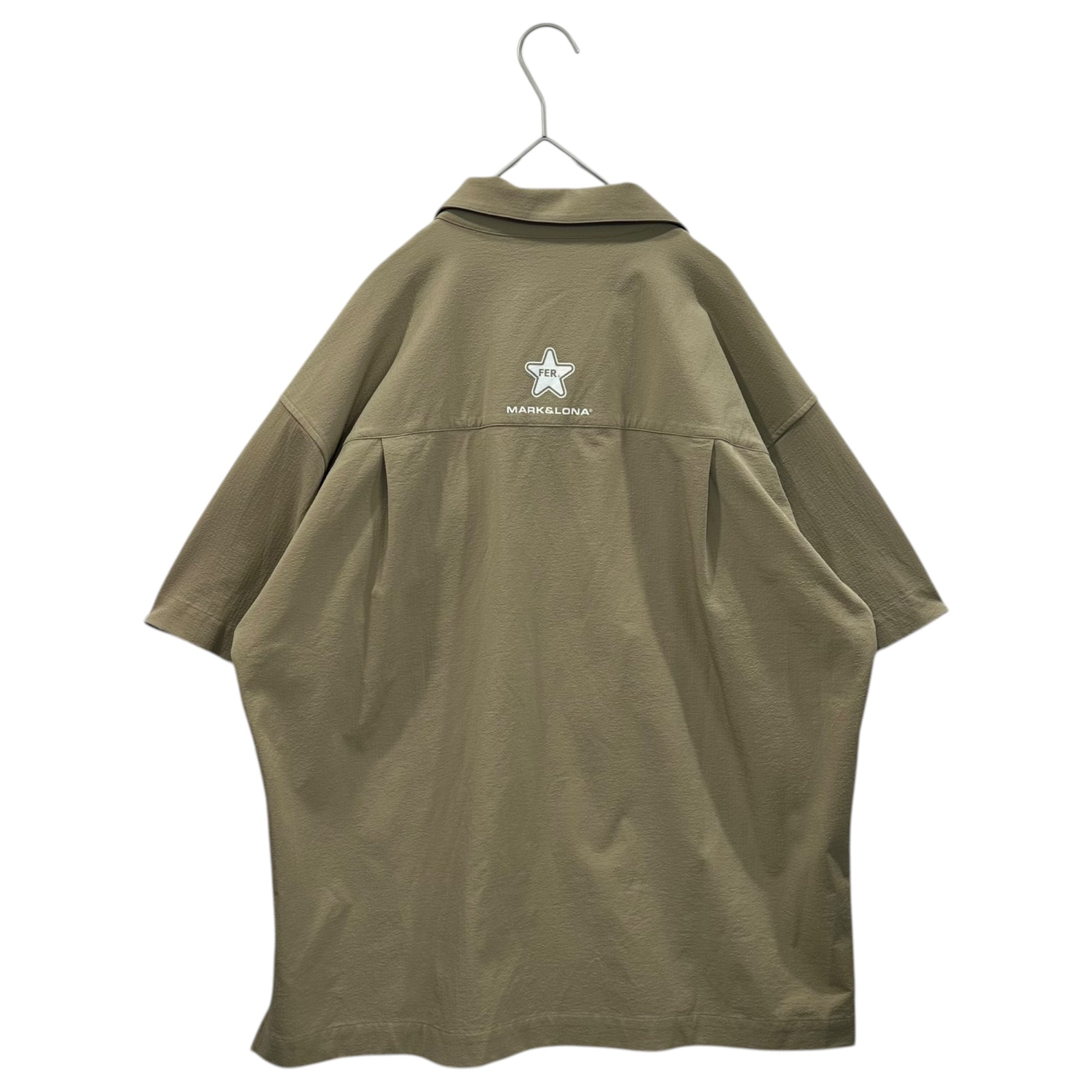 MARK&LONA(マークアンドロナ) 2025SS Fer Star U-Light shirt 半袖 シャツ MFM-5A-AC06 46 ベージュ ゴルフ ウェア