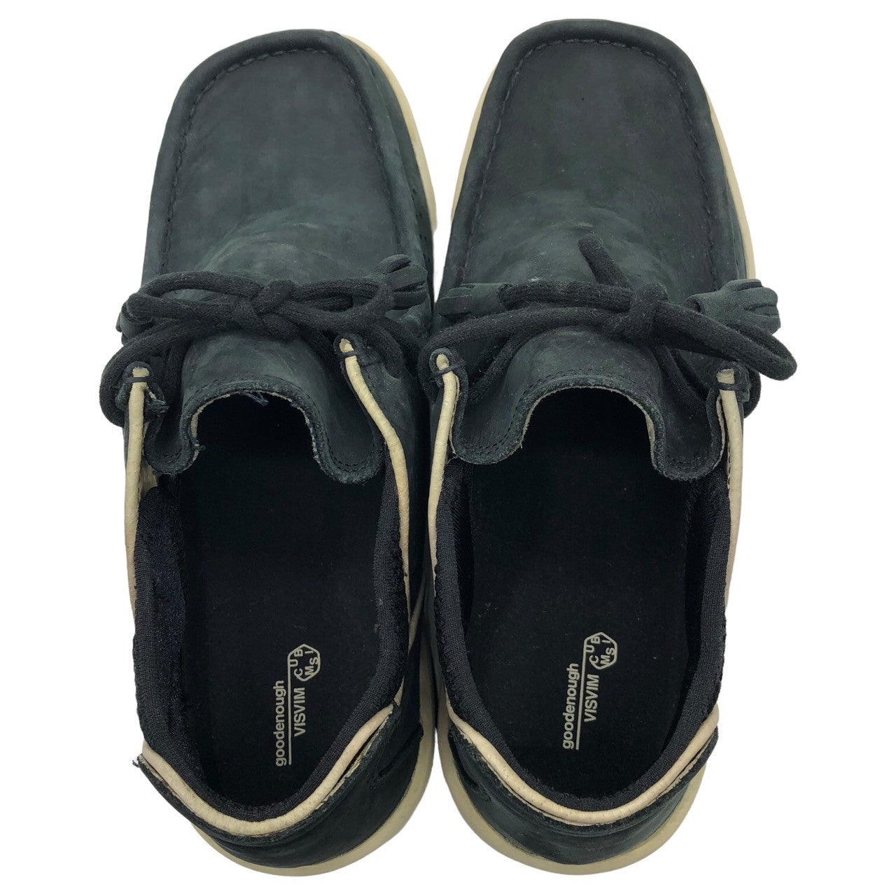 GOODENOUGH × VISVIM (グッドイナフ×ビズビム/ヴィズヴィム) POLKE ポルケ チャッカー スニーカー ヌバック 9 ブラック NUBUK 箱付
