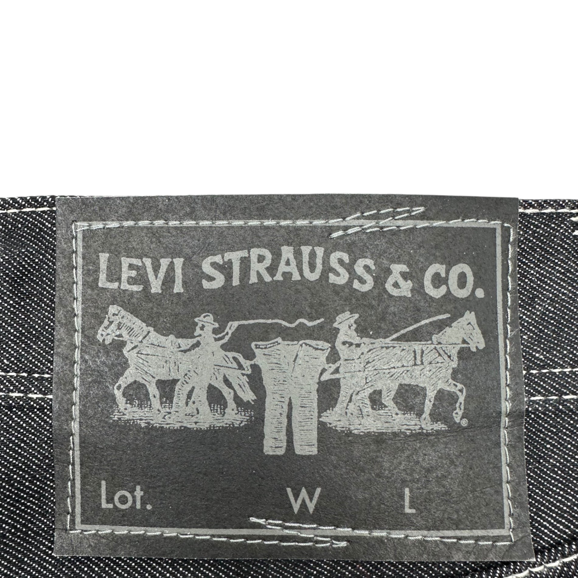 eye JUNYA WATANABE MAN × JUNYA WATANABE MAN × LEVI'S(アイジュンヤワタナベマン×ジュンヤワタナベマン ×リーバイス) 25SS Triple Name White Stitch Wide Black Denim Pants トリプルネーム ホワイト ステッチ ワイド ブラック デニム パンツ WO-P902 M ブラック×ホワイト AD2024