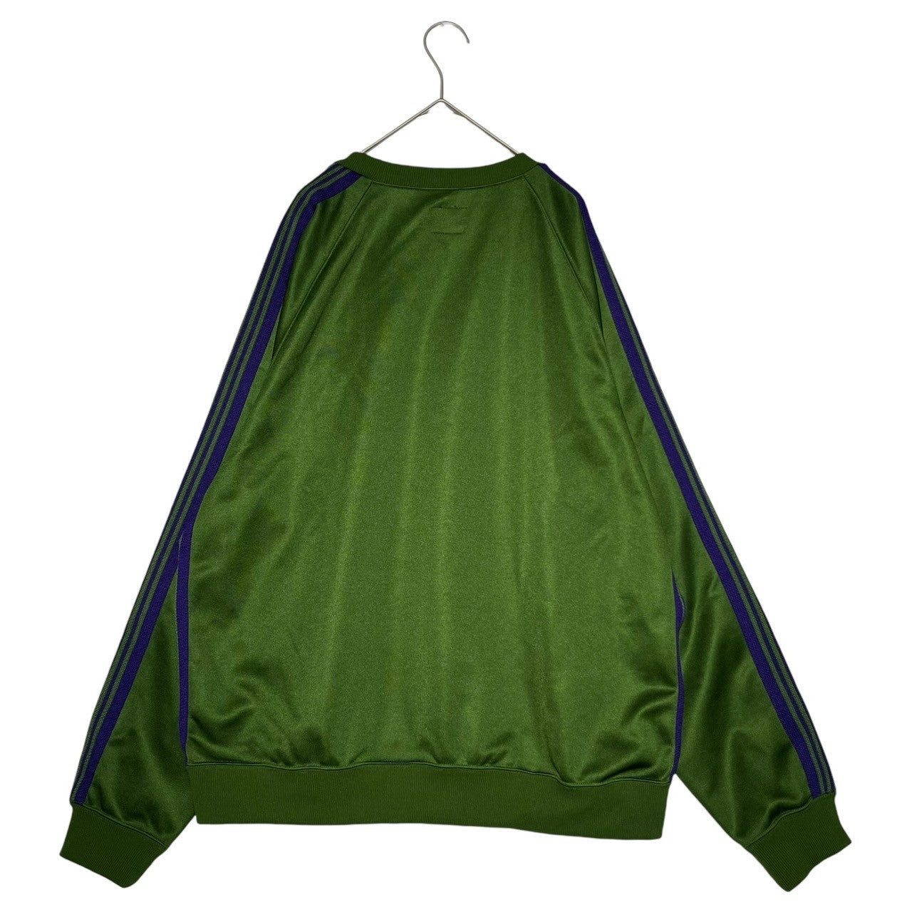 NEEDLES(ニードルズ) Needles Track Crew Neck Shirt ロゴ刺繍 トラック クルーネック ジャージー シャツ NS245 L グリーン×パープル