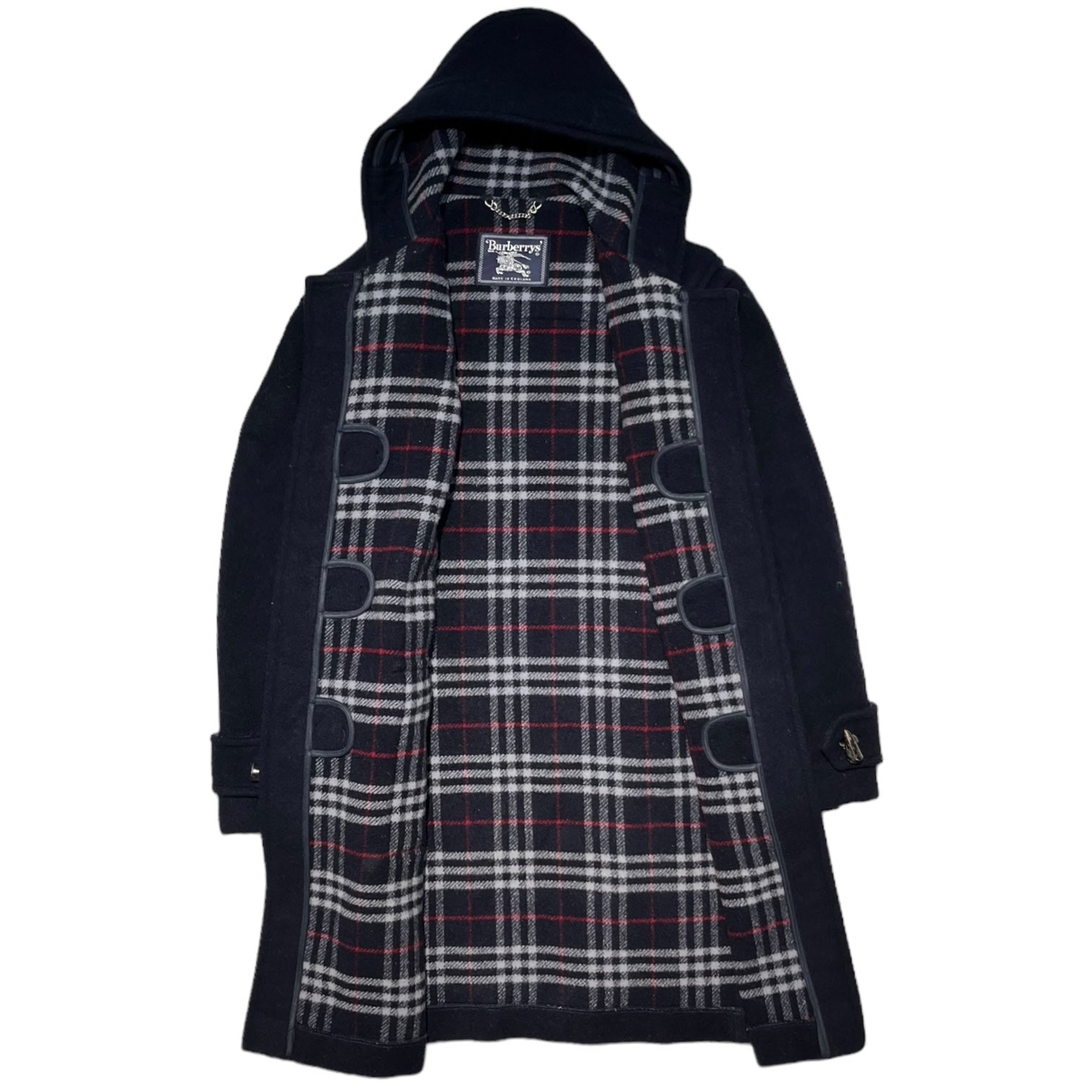 Burberrys(バーバリーズ) 80's Nova check lining duffel coat ノバチェック ライニング ダッフル コート 44 R(L程度) ネイビー 80年代 ヴィンテージ