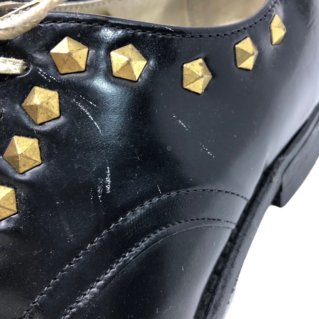 VINTAGE REMAKE(ヴィンテージリメイク) 95's WOLVERINE REMAKE SHOES SP0100-95-D-1090 24.5 ブラック スタッズ装飾・レース装飾カスタム