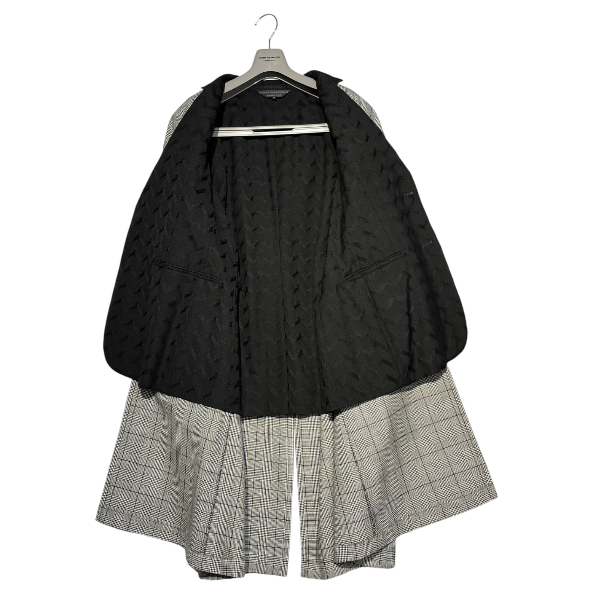 COMME des GARCONS HOMME PLUS(コムデギャルソンオムプリュス) 21AW Layered type check jacket レイヤードタイプ チェック ジャケット PH-J001 M グレー×ブラック AD2021 DARKROOM期