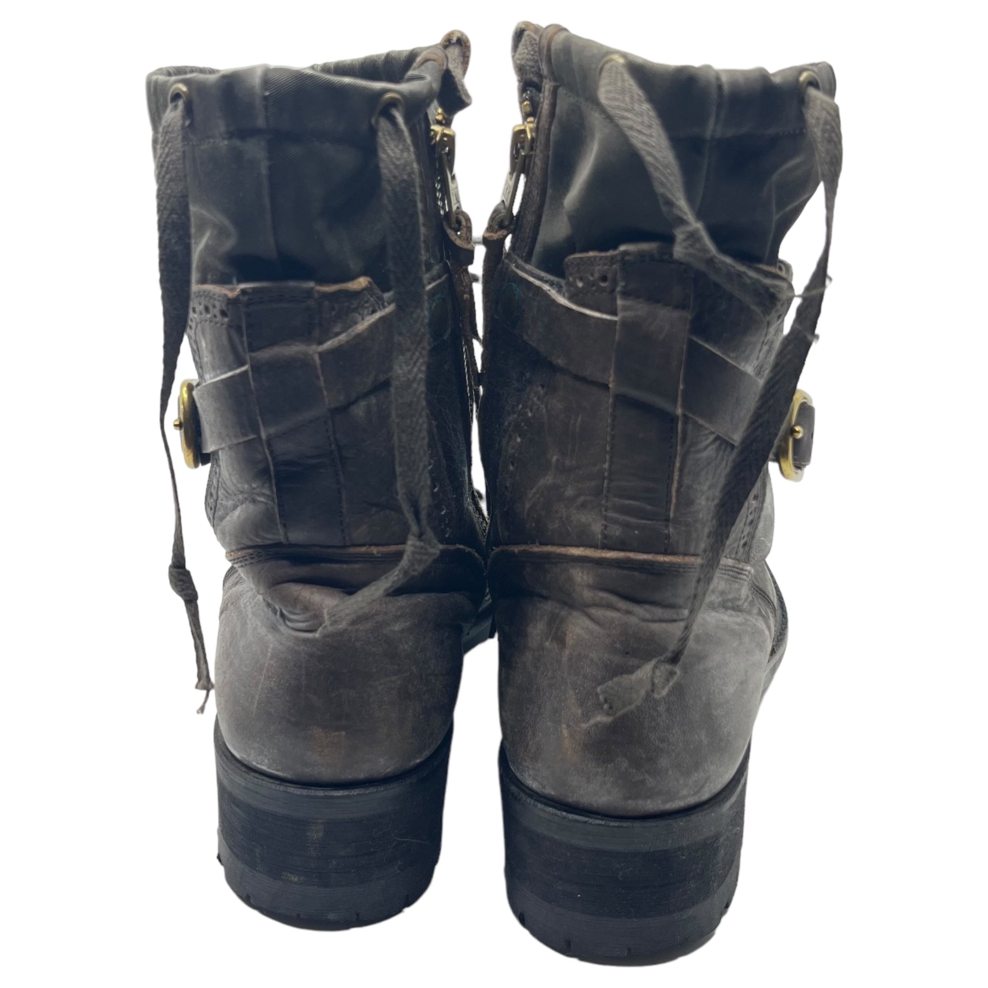 alfredoBANNISTER(アルフレッドバニスター) サイドジップレースアップブーツ 39(24.5~25.0cm程度) ブラウン