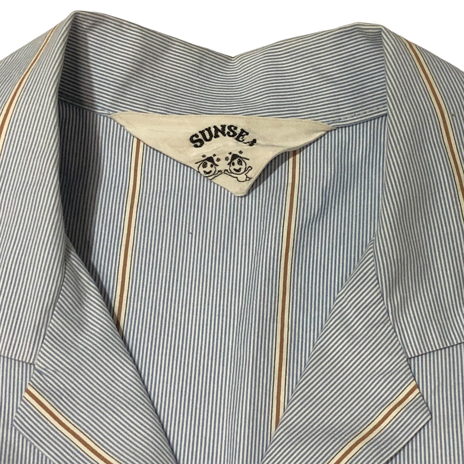 SUNSEA(サンシー) 19AW BLUE BEGE GIGOLO SHIRT ブルー ベージュ ジゴロシャツ 19A13 SIZE 2(M) ブルー×ベージュ