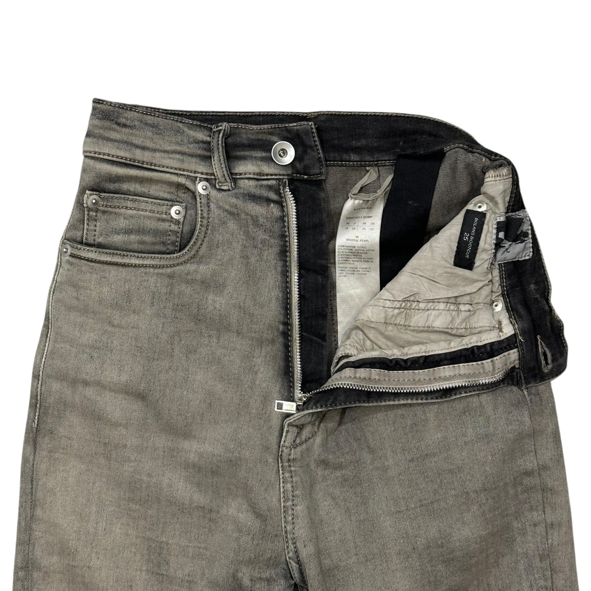 Rick Owens DRKSHDW(リックオウエンスダークシャドウ) BOLANS BOOTCUT Stretchy Denim Pants ボラン ブーツカット ストレッチ デニム パンツ DS02C5311-SDMP 25 グレー