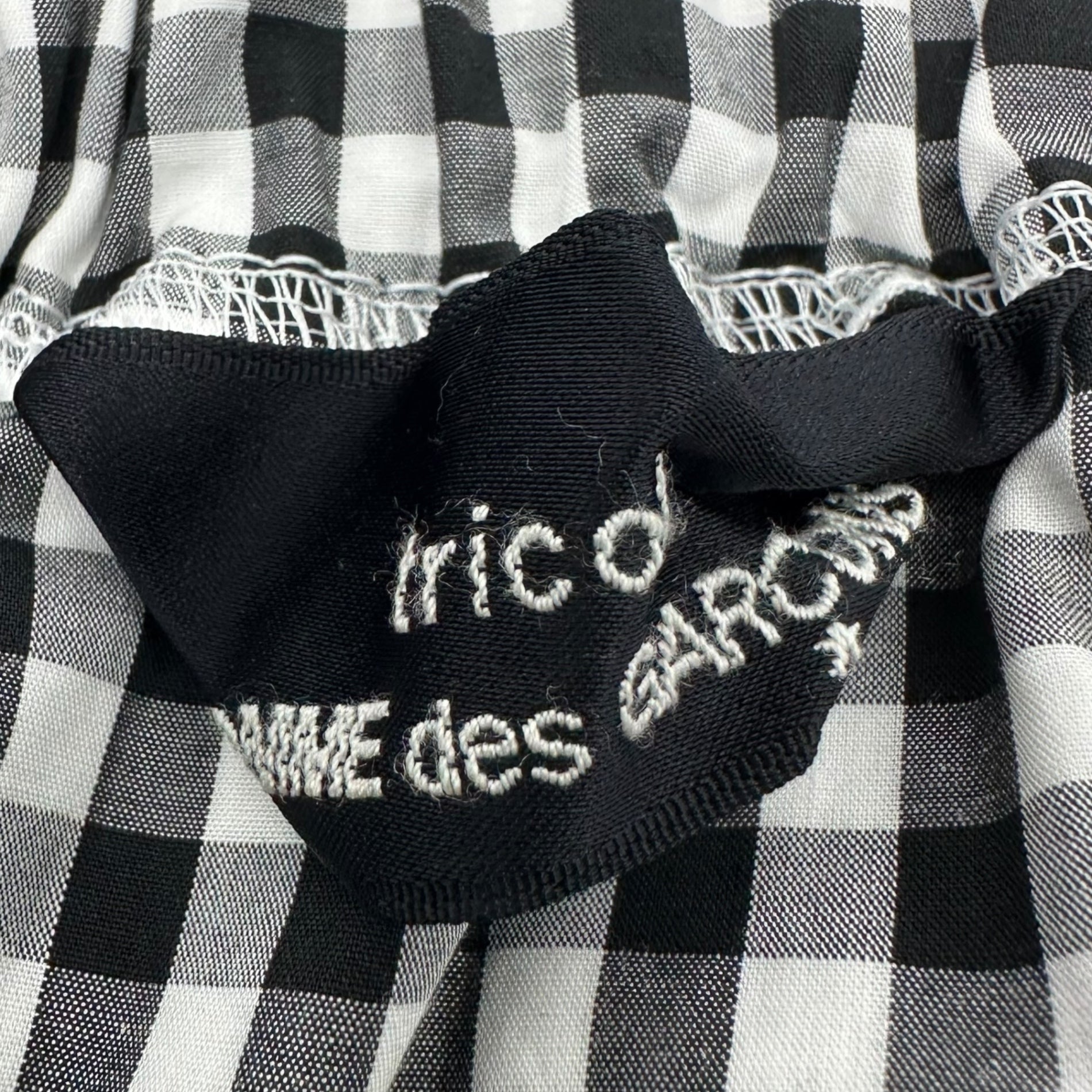 tricot COMME des GARCONS(トリココムデギャルソン) 12SS Cotton Gingham Check Sarouel Easy Shorts コットン ギンガムチェック サルエル イージー ショーツ TI-P033 FREE ブラック×ホワイト AD2011 男性着用可能