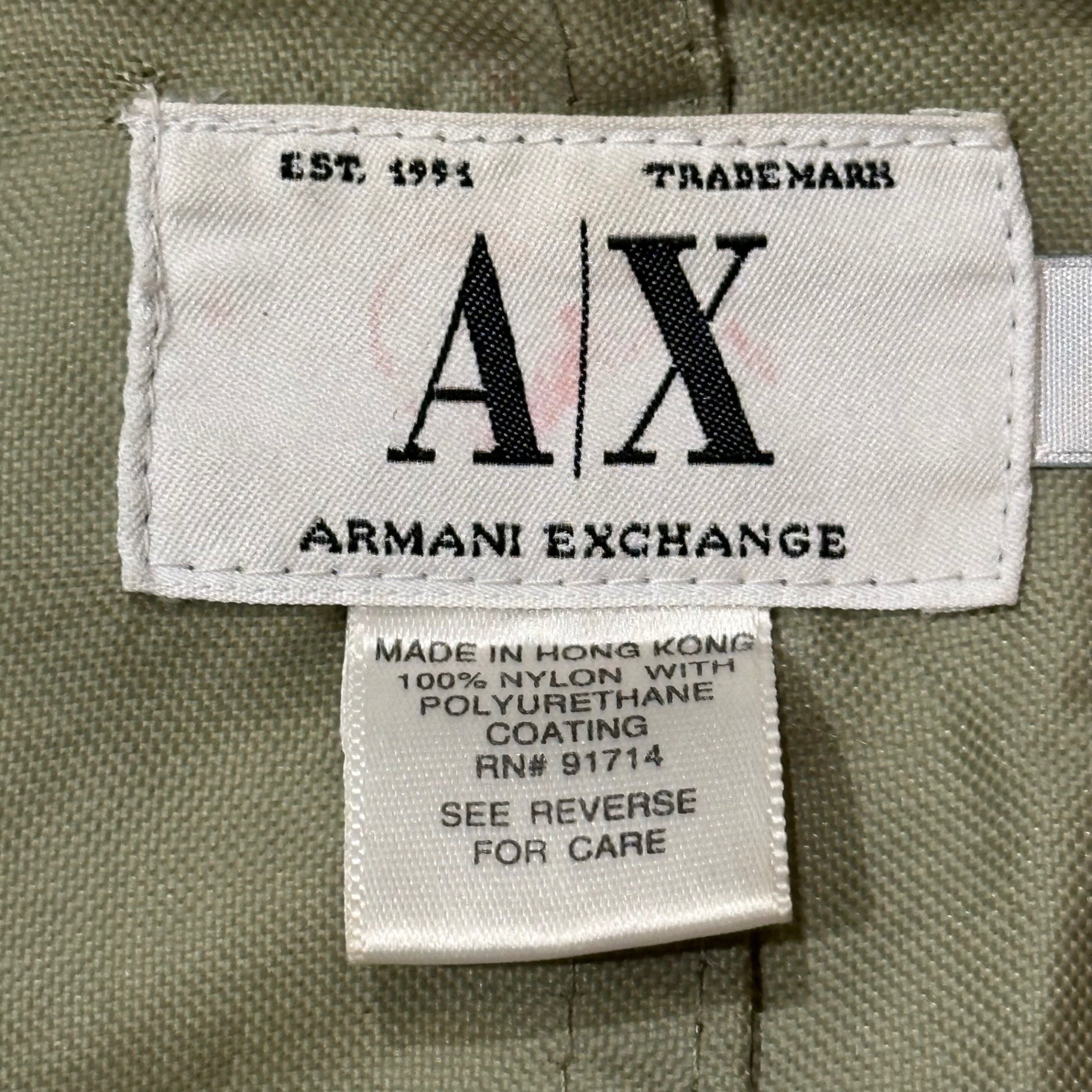 ARMANI EXCHANGE(アルマーニエクスチェンジ) 1990's Nylon Oversized Jacket ナイロン ビッグシルエット ジャケット L カーキ 香港製