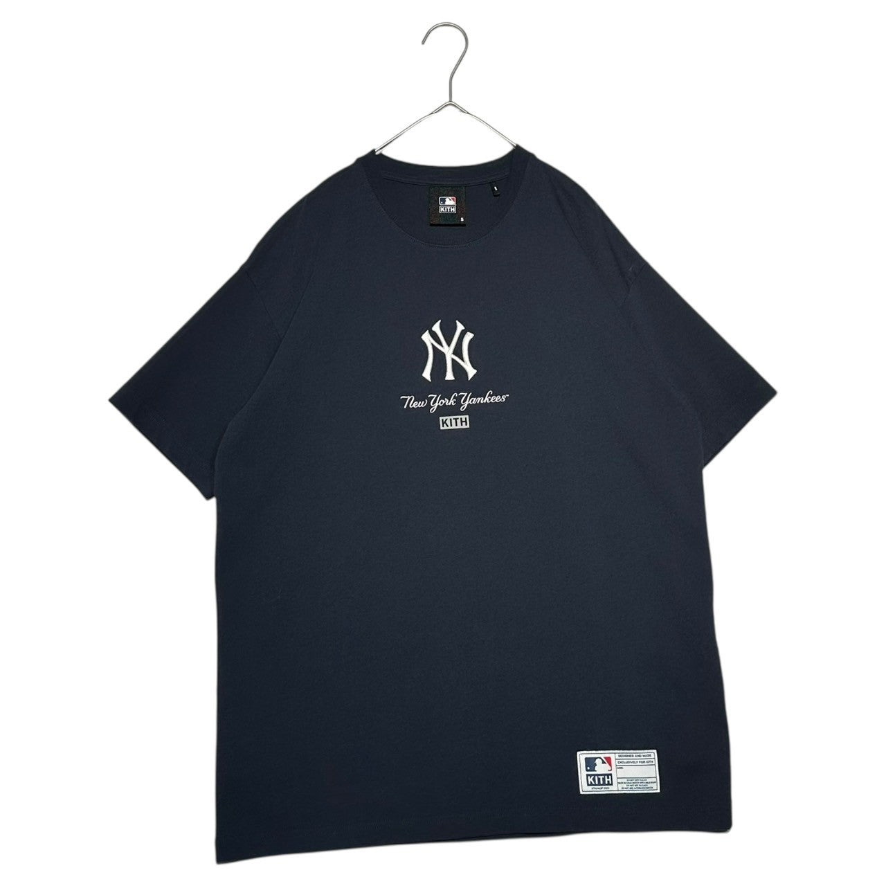 KITH(キス) MLB Yankees LOGO TEE ヤンキース ロゴ 刺繍 Tシャツ 20-071-060-0189-3-0 S ネイビー