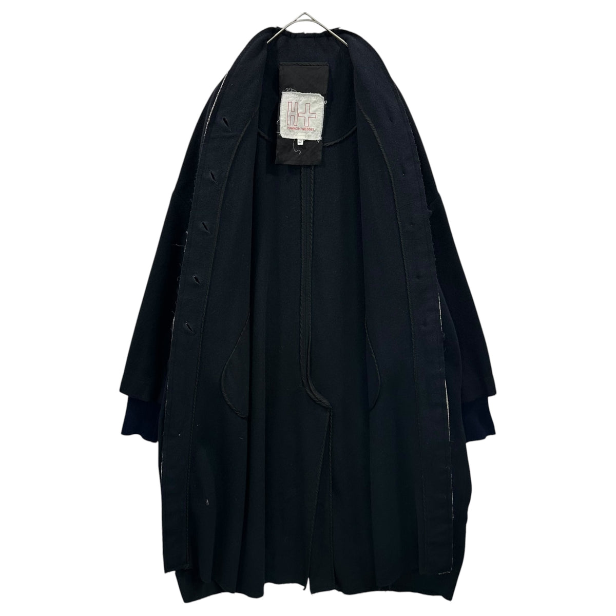 H+ HANNOH WESSEL(アッシュプリュスアノーヴェセル) Layered Wool Collarless Coat ウール レイヤード ノーカラー コート 21020450002930 42 ネイビー