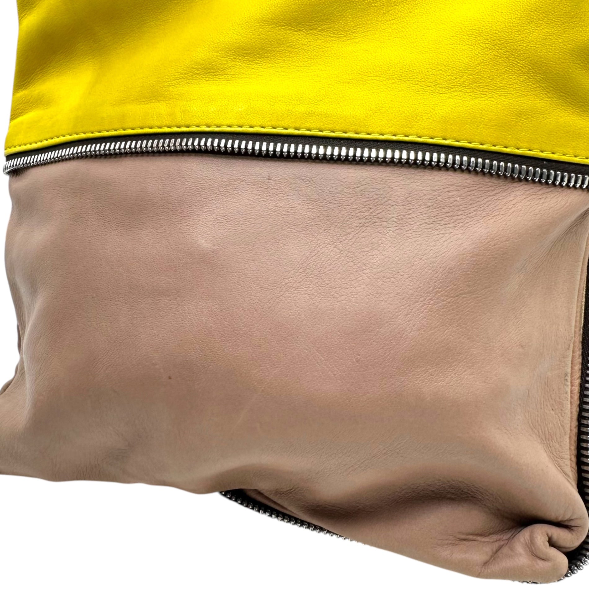 MARNI(マルニ) 2-way leather zip tote bag レザー ジップ トート バッグ イエロー×ブラウン