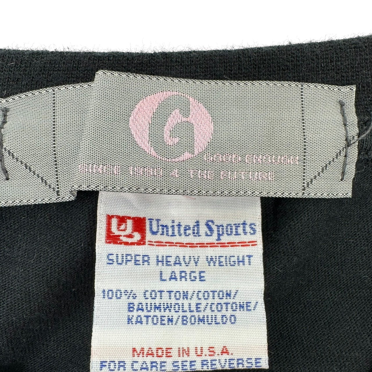 GOODENOUGH(グッドイナフ) 90~00'S Front g logo crew neck T-shirt 90~00年代 フロント 「g」ロゴ クルーネック Tシャツ L ブラック×オレンジ