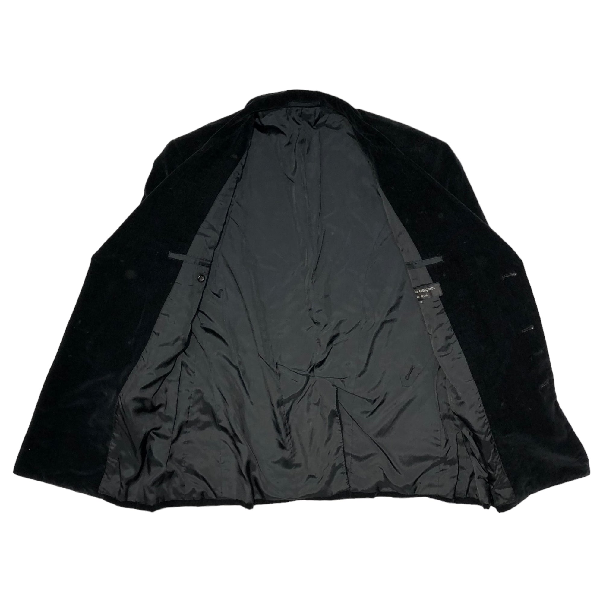 COMME des GARCONS HOMME PLUS(コムデギャルソンオムプリュス) 88AW Archive velor double set-up suit アーカイブ ベロア ダブル セットアップ スーツ PJ-05056M M ブラック 80's 80年代 テーラード ワイド パンツ スラックス 本人期