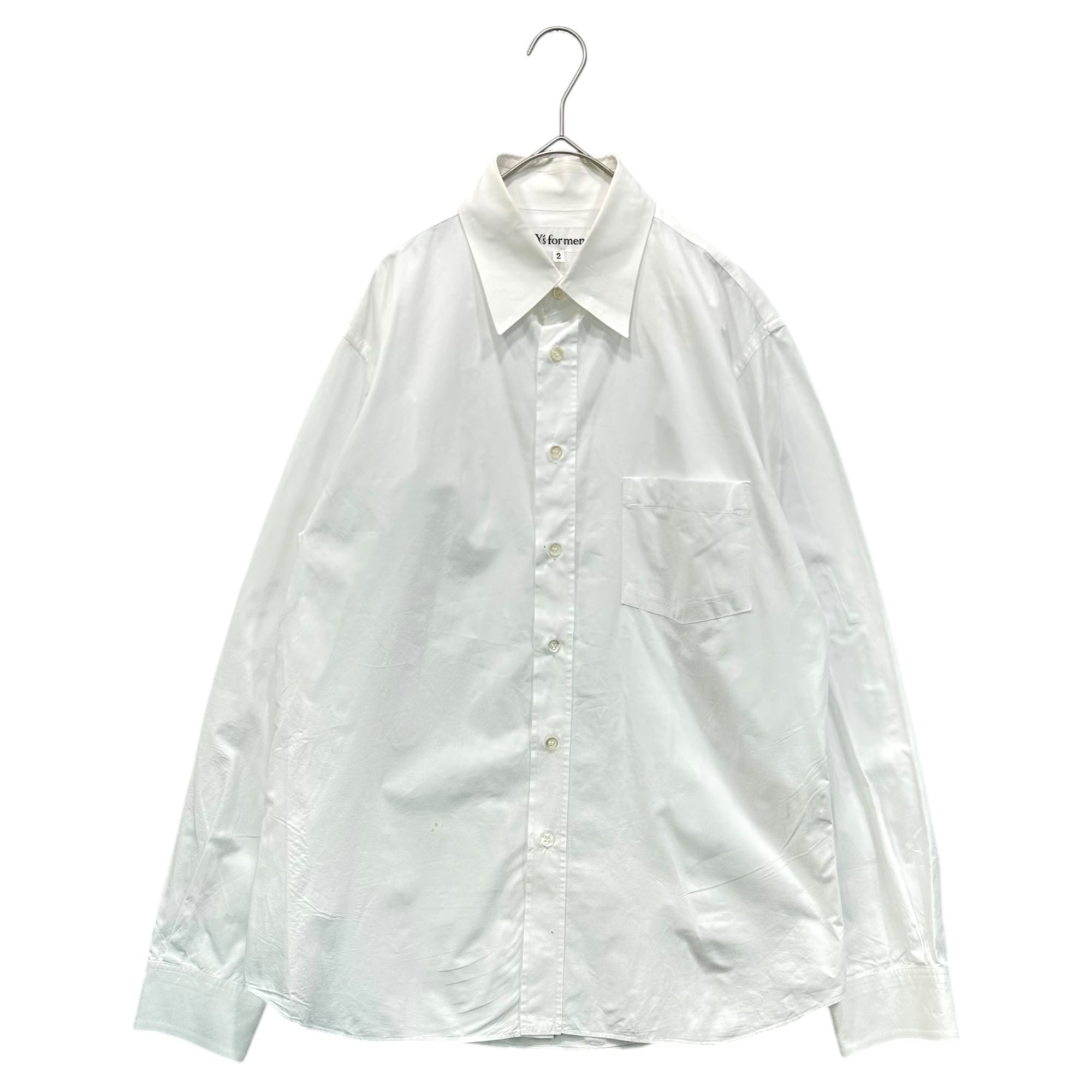 Y's for men(ワイズフォーメン) 90's Basic Cotton L/S Shirt 90年代 ベーシック コットン 長袖 シャツ MN-B80-056 2(M程度)【小さめな作りです】 ホワイト