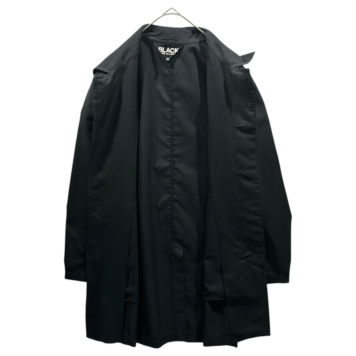 BLACK COMME des GARCONS(ブラックコムデギャルソン) 2011AW Polyester Balmacaan Coat ポリエステル ステンカラー コート 1H-C206 M ブラック AD2011