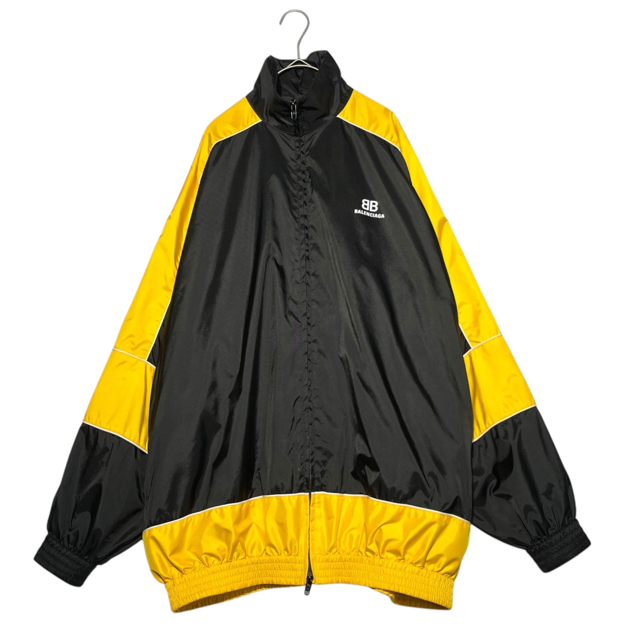 BALENCIAGA(バレンシアガ) BB ZIP UP JASCKET ジップアップ ナイロン トラック ジャケット 623019 TI054 44(S程度) ブラック×イエロー ジャージ