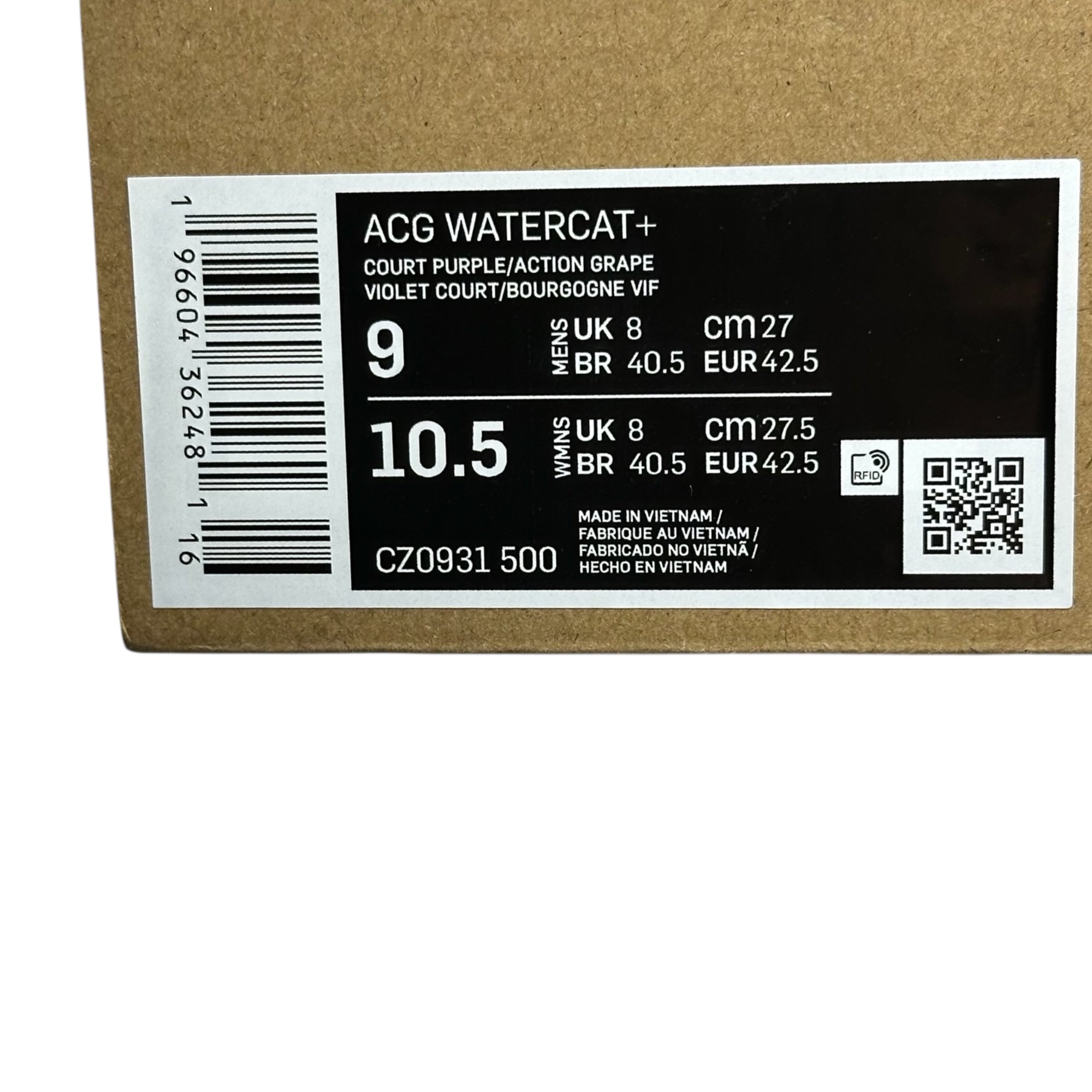 NIKE ACG(ナイキエーシージー) ACG Watercat+ "Court Purple" ウォーター キャット CZ0931-500 27.5cm パープル スニーカー サンダル ウォーター シューズ