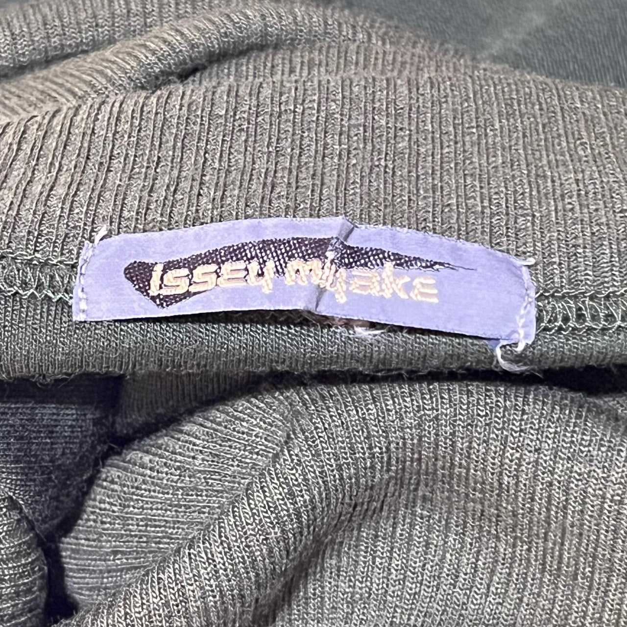 ISSEY MIYAKE(イッセイミヤケ) 80's筆タグ ウール ニット 切替ワンピース 変形 アシンメトリー JY23028 M カーキ 80年代 ヴィンテージ