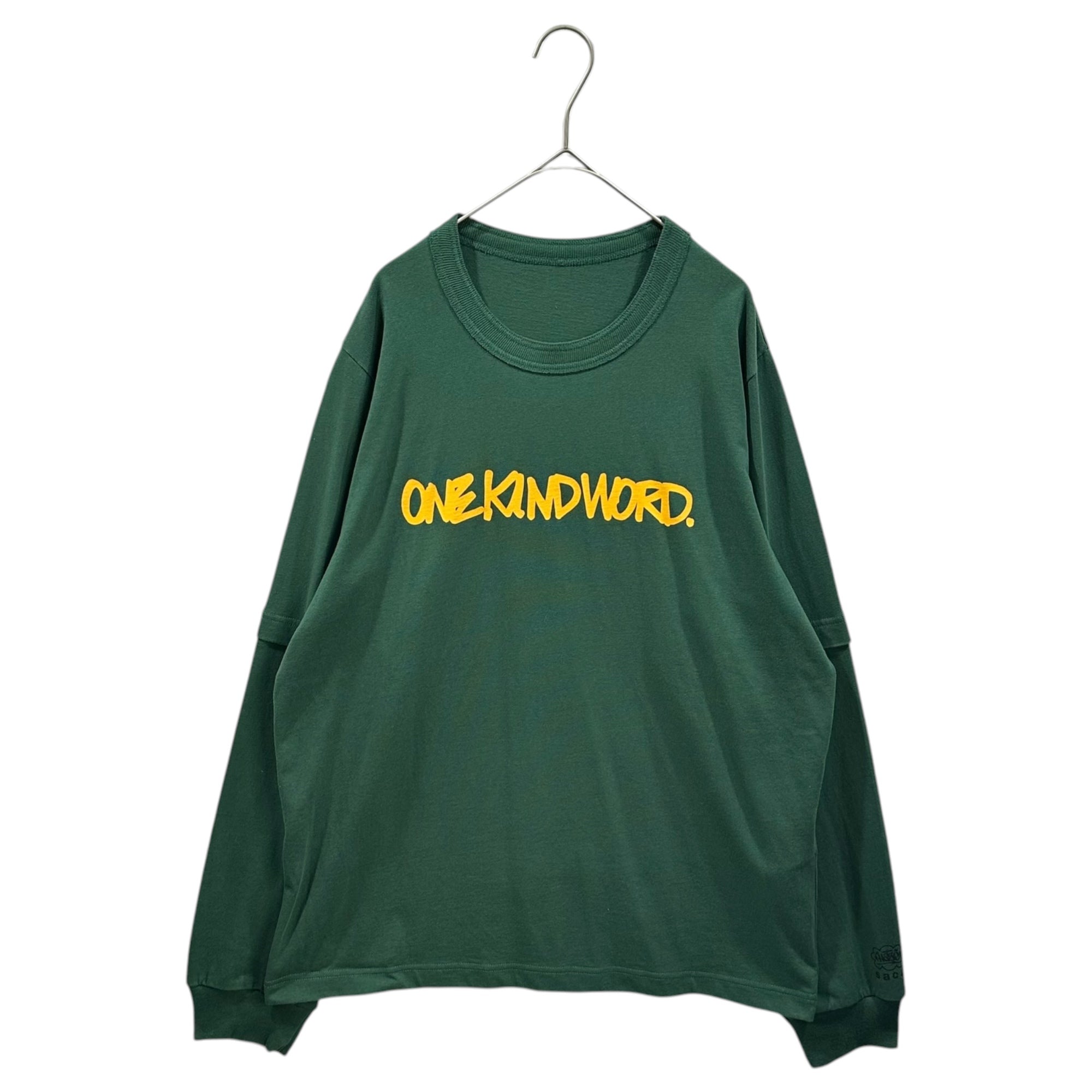 sacai(サカイ) 2023SS Eric Haze ONEKINDWORD. L/S T-Shirt エリック ヘイズ ワンカインドワード 長袖 Tシャツ 23-0467S 3 グリーン