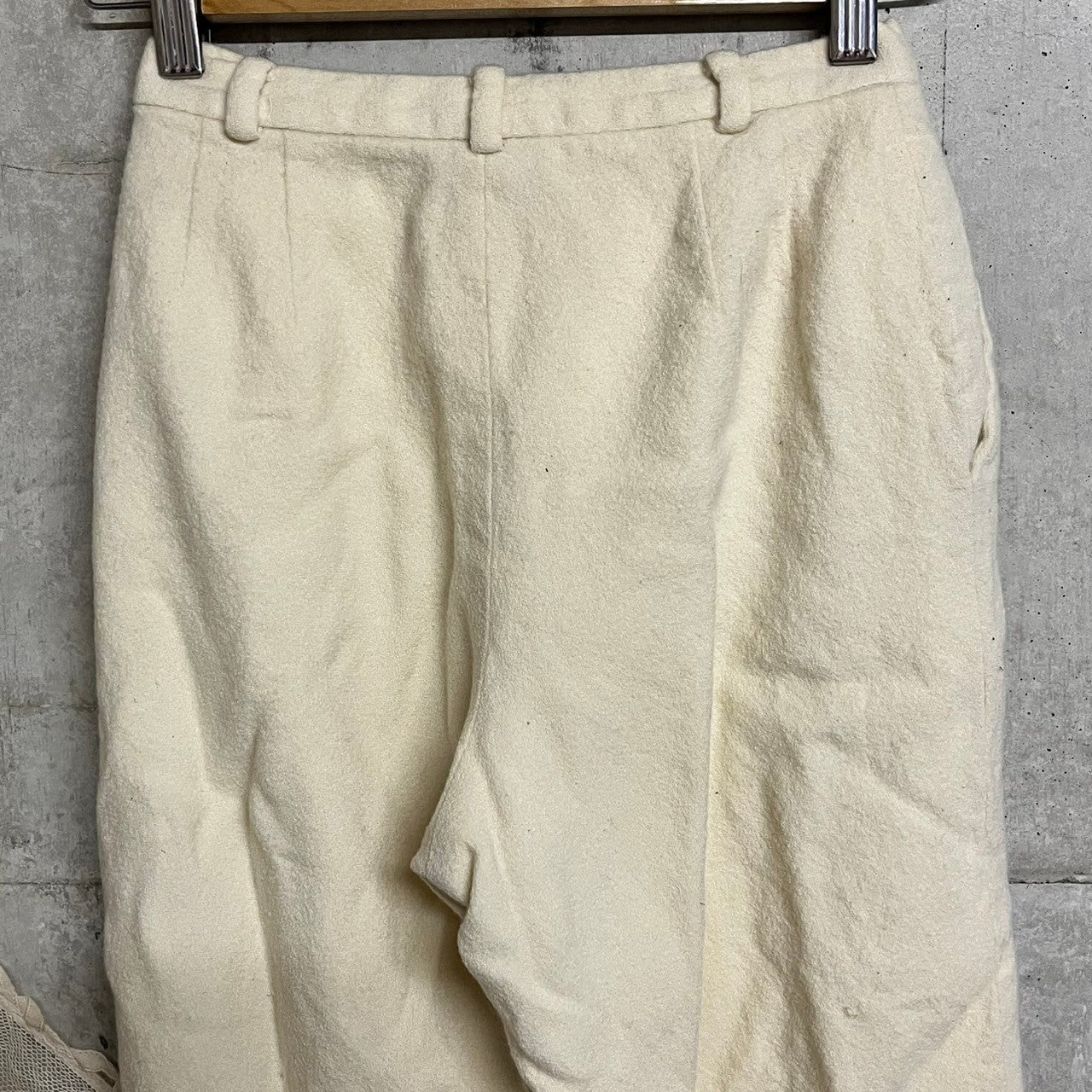 Liz Claiborne(リズ グレイボーン) 80's vintage wool pants ヴィンテージ ウール パンツ 80年代 SIZE 4(M) アイボリー ヨーロッパヴィンテージ