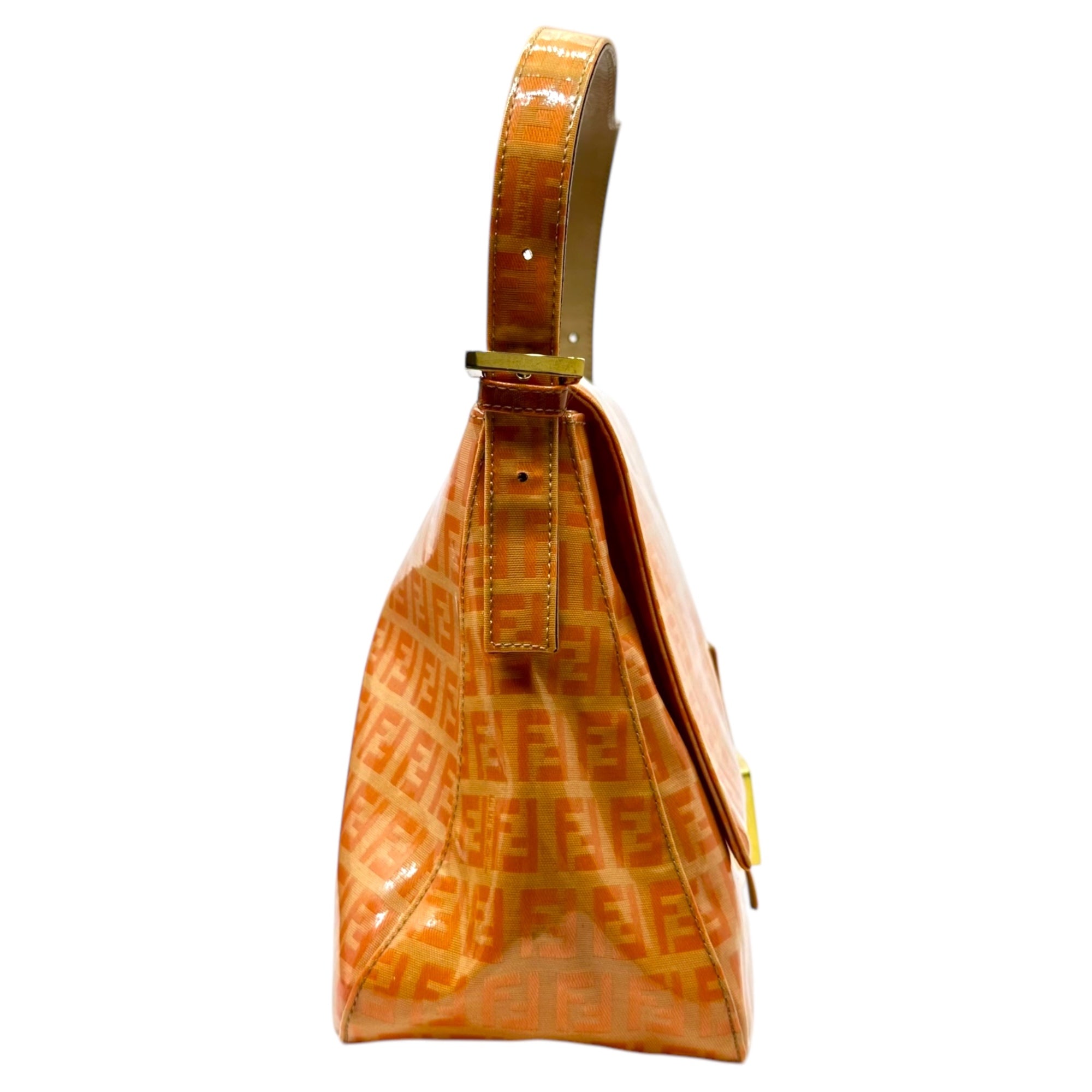 FENDI(フェンディ) Zucchino Enamel Mamma Bucket ズッキーノ エナメル マンマバケット オレンジ ハンド バッグ 肩掛け ワンショルダー ズッカ ヴィンテージ OLD