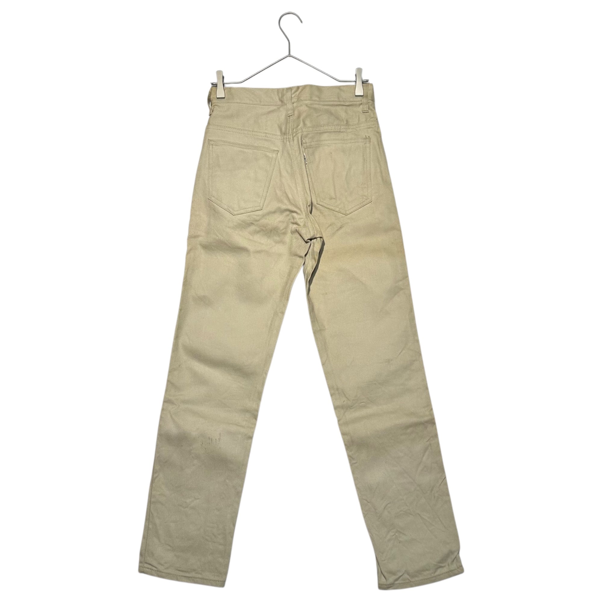 Levi's(リーバイス) 60's~70's 518 BIG E Vintage Cotton Pants ヴィンテージ カツラギ パンツ 実寸72cm(W28程度) ベージュ 裏ボタン10 42TALON 白タブ 70年代