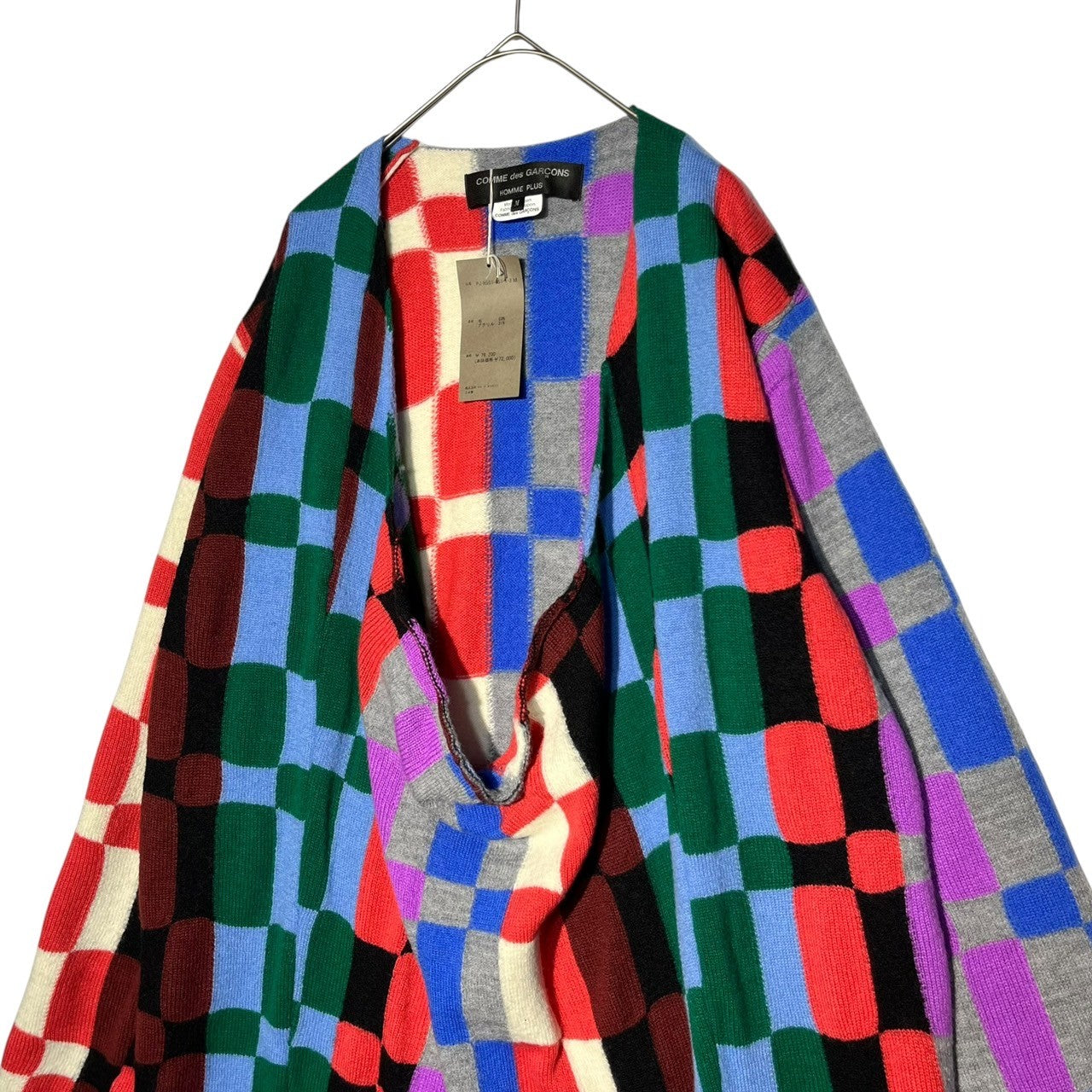 COMME des GARCONS HOMME PLUS(コムデギャルソンオムプリュス) 22AW nomad期 block check long knit ブロック チェック ロング ニット PJ-N501 M マルチカラー AD2022