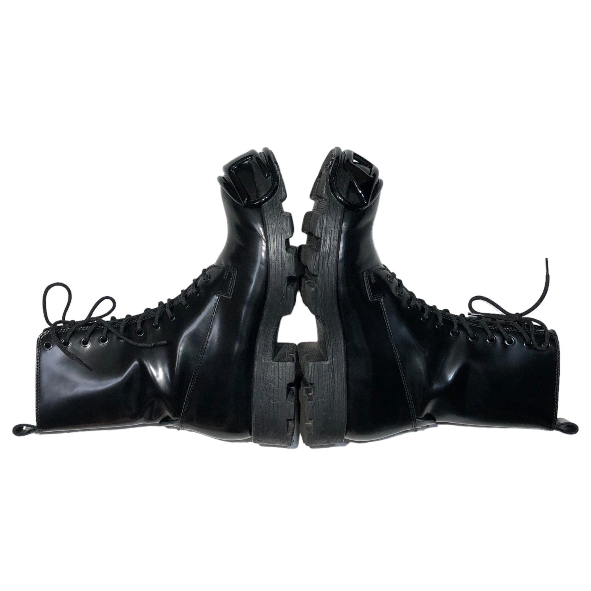 DIESEL(ディーゼル) D-Hammer Bt D D ロゴ ハンマー ブーツ 27cm ブラック レザー レースアップ サイドジップ