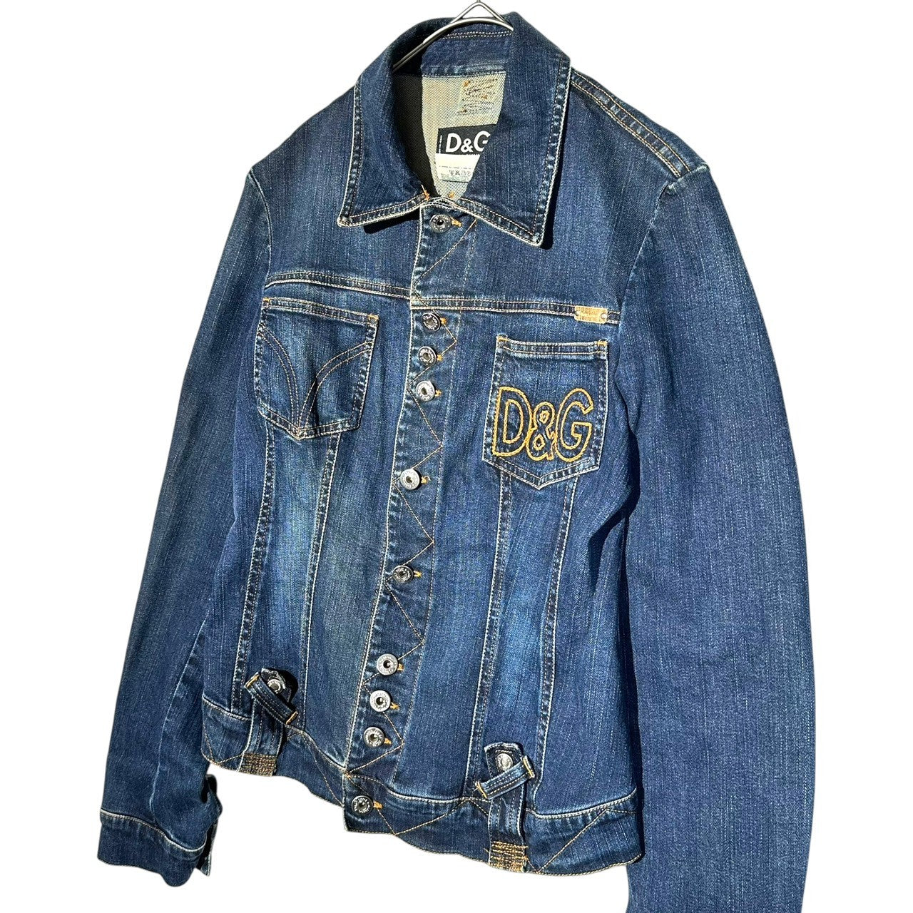 D&G(ディー&ジードルガバドルチェ&ガッバーナ) Chest Logo Stretch Denim Jacket 胸ロゴ ストレッチ デニム ジャケット S インディゴ