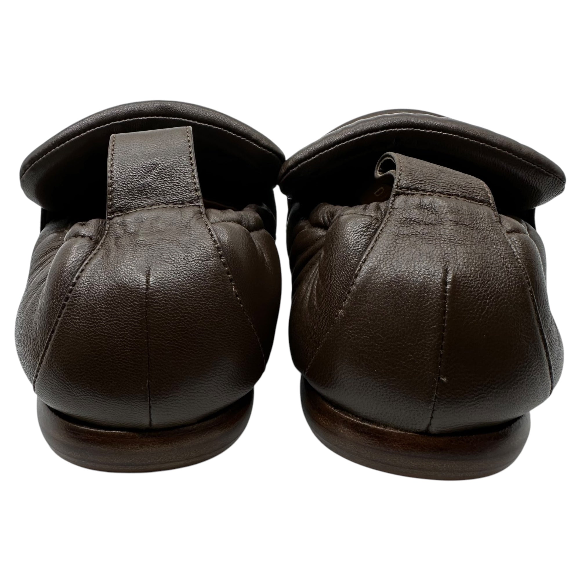 DRIES VAN NOTEN(ドリスヴァンノッテン) 22AW Patted leather loafers パテッド レザー クスエア トゥ ローファー DU083 39(24.5cm~25cm程度) ブラウン レザー シューズ