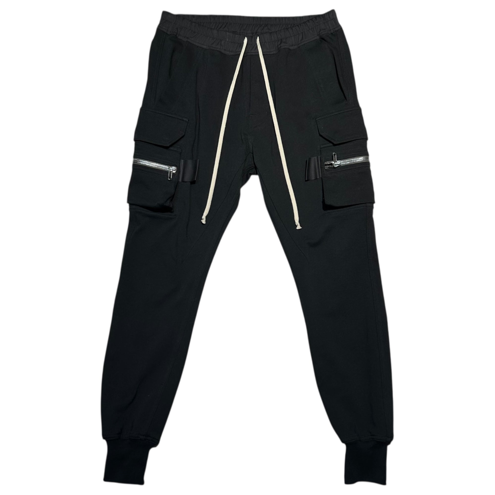 Rick Owens(リックオウエンス) 22AW MASTODON CARGO PANT マストドン カーゴ パンツ スウェット ジョグ RU02B2396-BA 52(XL程度) ブラック