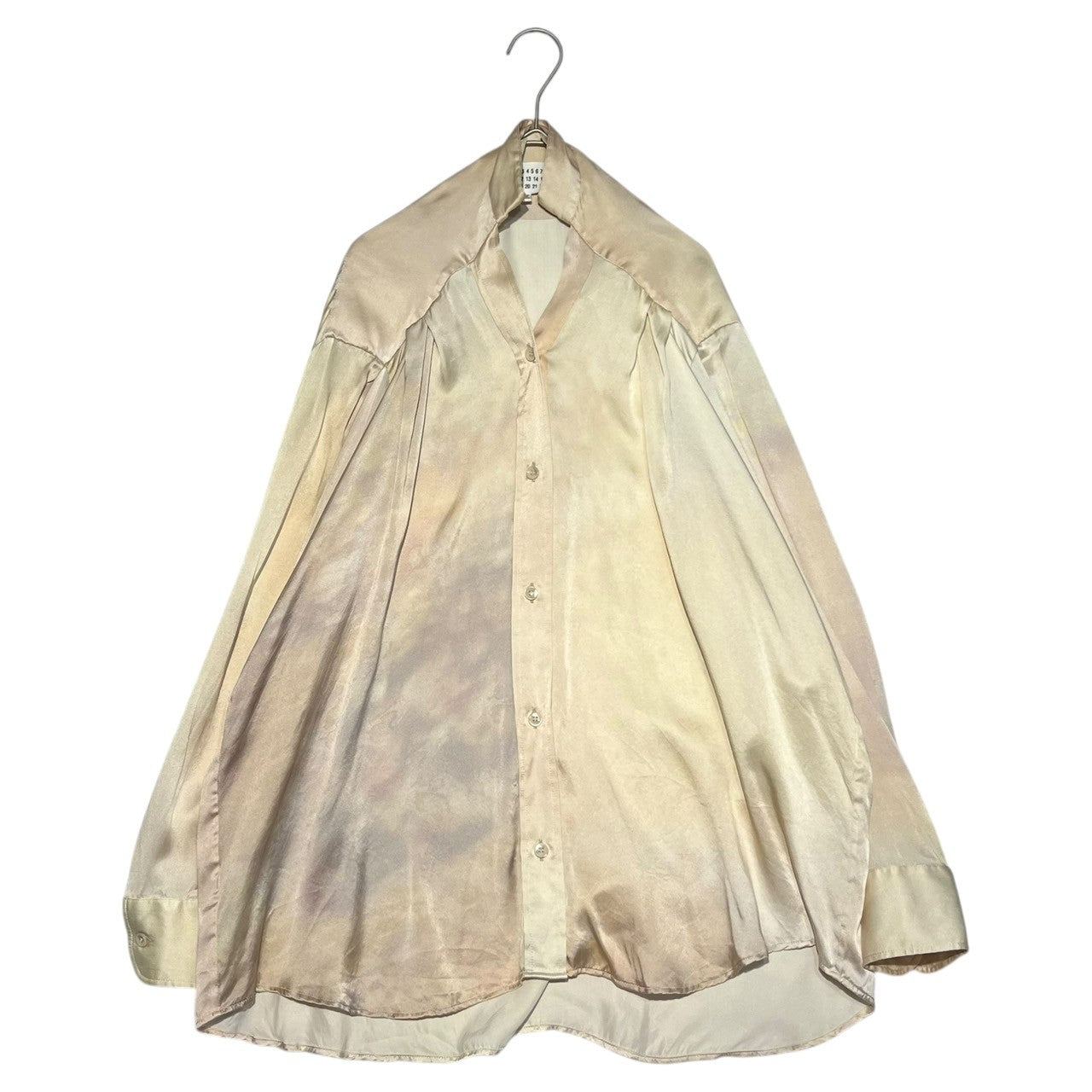 MAISON MARGIELA(メゾンマルジェラ) 14AW All Silk Fold Collar Gradient Shirt オールシルク フォールド カラー グラデーション シャツ ブラウス S31DL0210 42(XL程度) ピンク
