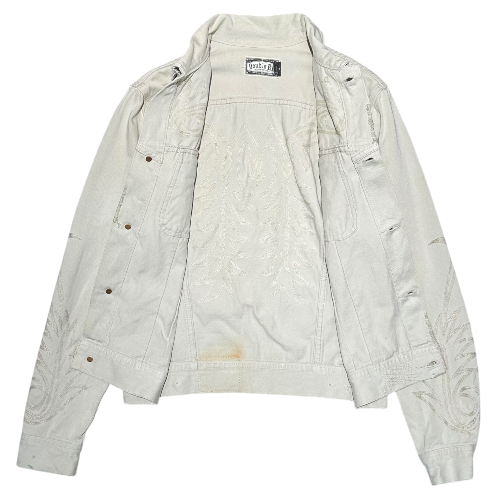 RRL(ダブルアールエル) 00's Western Stitch Vintage-Washed Jacket ウエスタン ステッチ ヴィンテージ加工 ジャケット JR-RL-HM-4182 M アイボリー