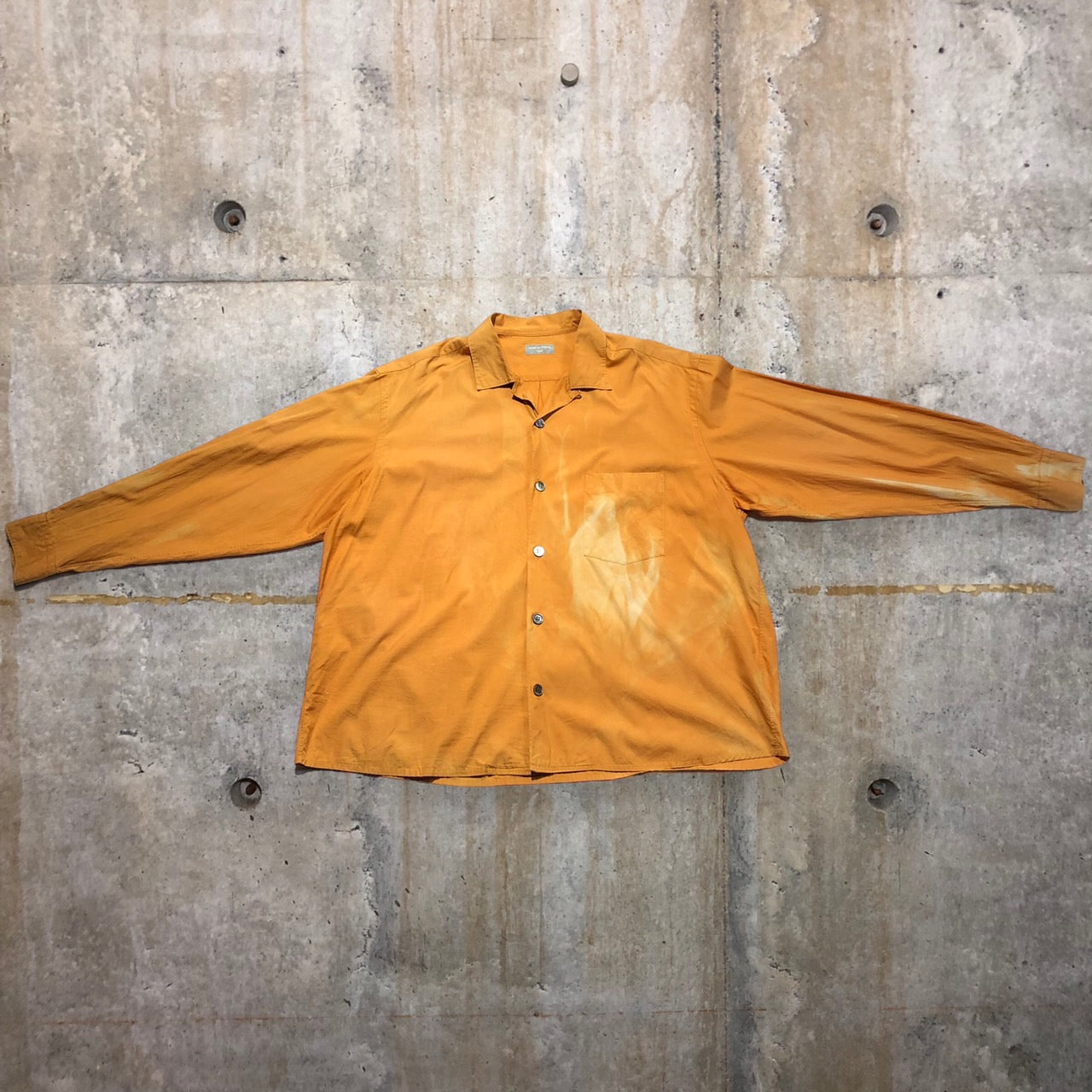 COMME des GARCONS HOMME(コムデギャルソンオム) 90'sブリーチ加工オープンカラーシャツ 表記なし(M程度) オレンジ 田中オム