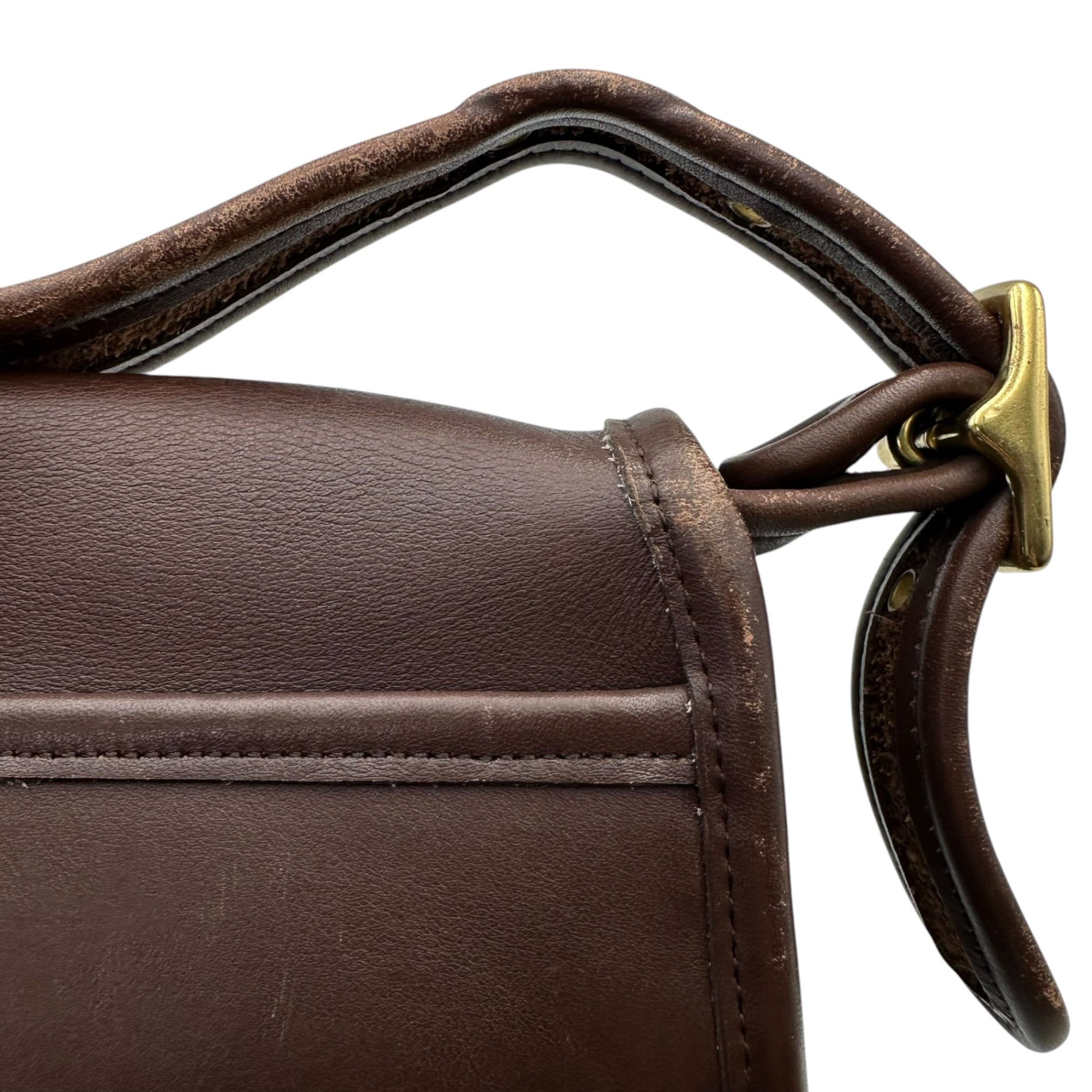 OLD COACH(オールドコーチ) Turnlock Old Leather Shoulder Pouch ターンロック オールド レザー ショルダー ポーチ ブラウン