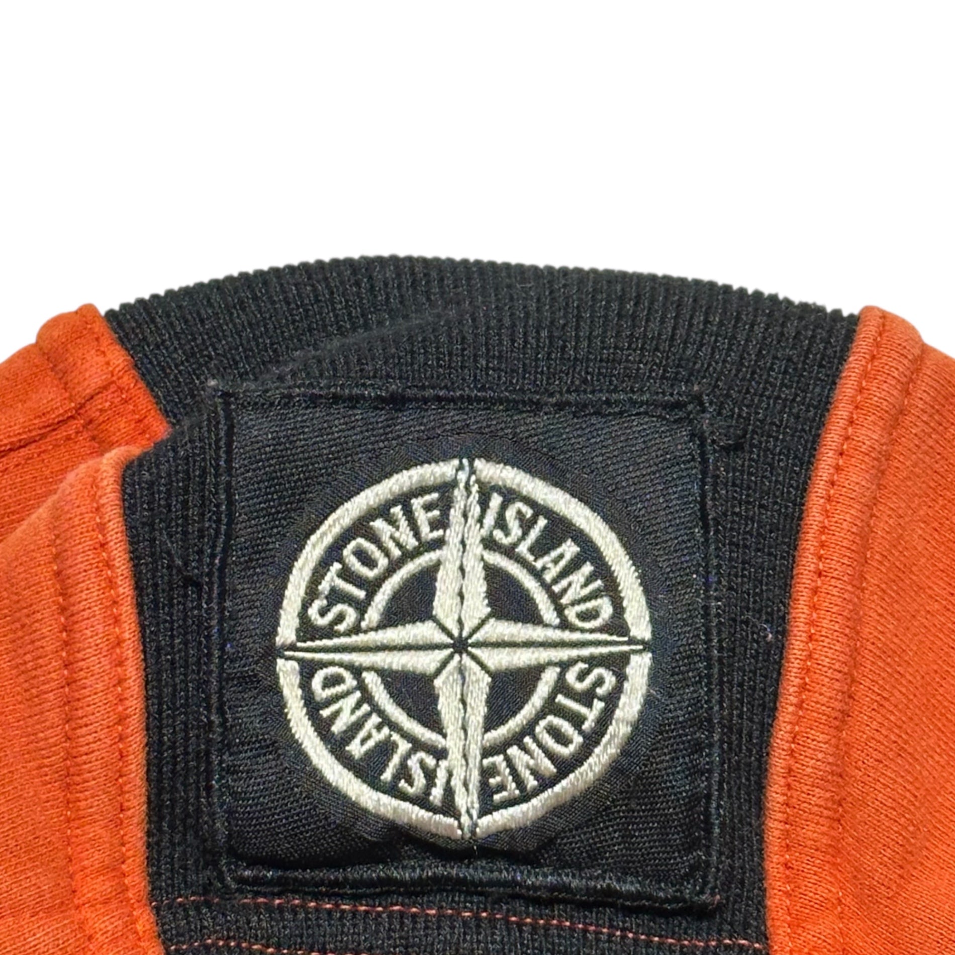 STONE ISLAND(ストーンアイランド) 00's Monochrome Patch Black Line Sweatshirt Hooded Jacket モノクロパッチ ブラックライン スウェット フーデッド ジャケット パーカー XL オレンジ