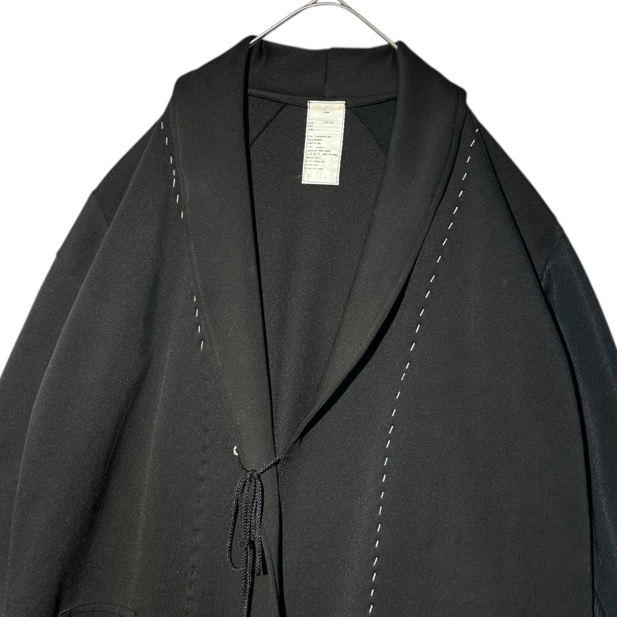 GILET(ジレ) Remake Gown Coat リメイク ガウン コート FREE ブラック ジャージ再構築