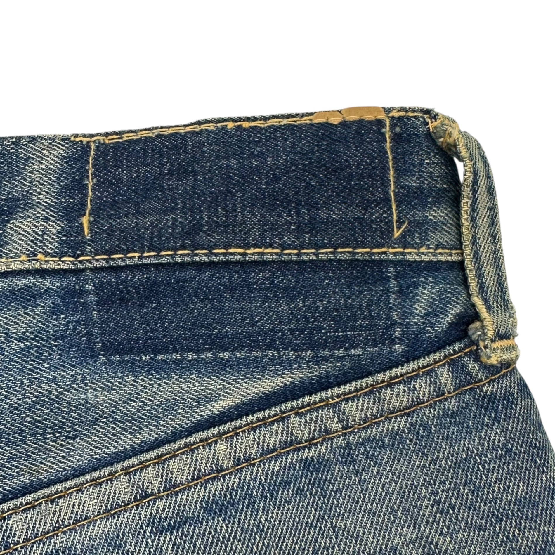 Levi's(リーバイス) 60's~70's 505 BIG E VINTAGE DENIM ヴィンテージ デニム パンツ 実寸90cm程度(W35程度) インディゴ 60年代~70年代 SCOVILL ZIP 裏刻印8 セルビッチ