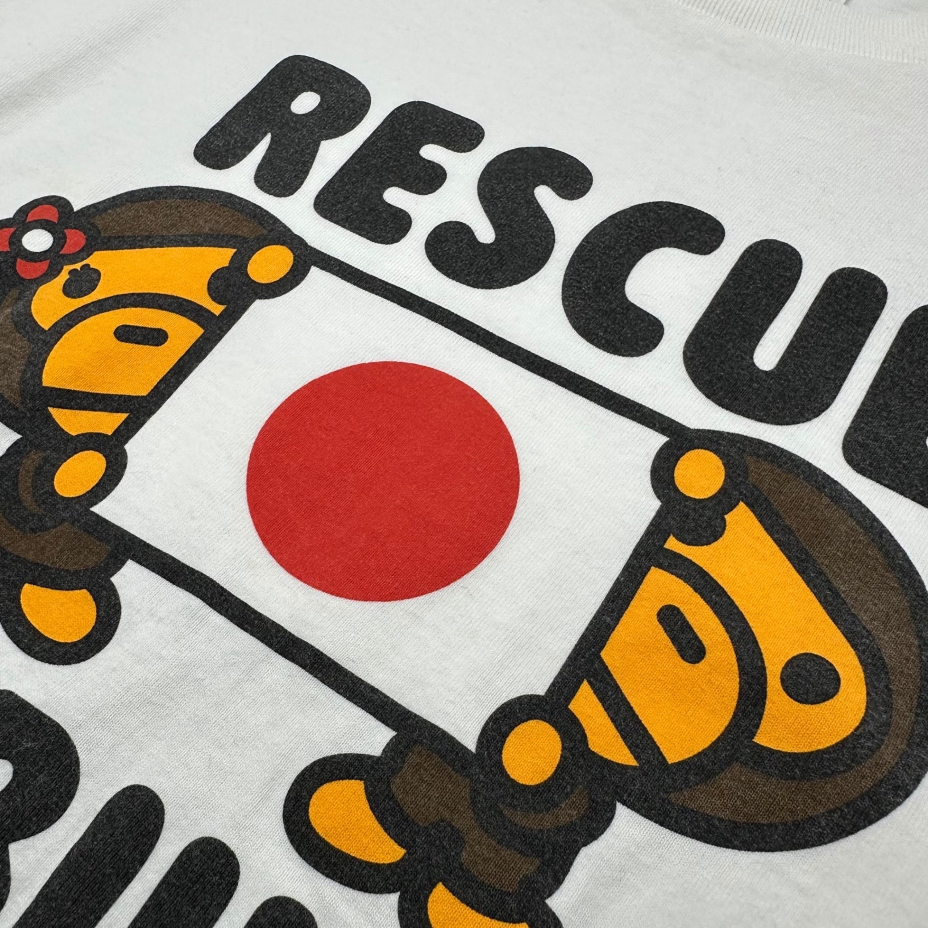 A BATHING APE(アベイシングエイプ) 2011 Milo & Lisa Rescue Rebuild Tee マイロ チャリティー プリント Tシャツ M ホワイト