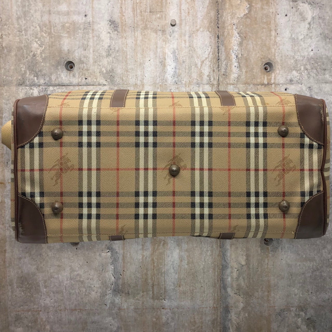 Burberrys(バーバリーズ) ロゴノヴァチェックボストンバッグ/旅行鞄/ショルダーストラップ付 ベージュ×ブラウン