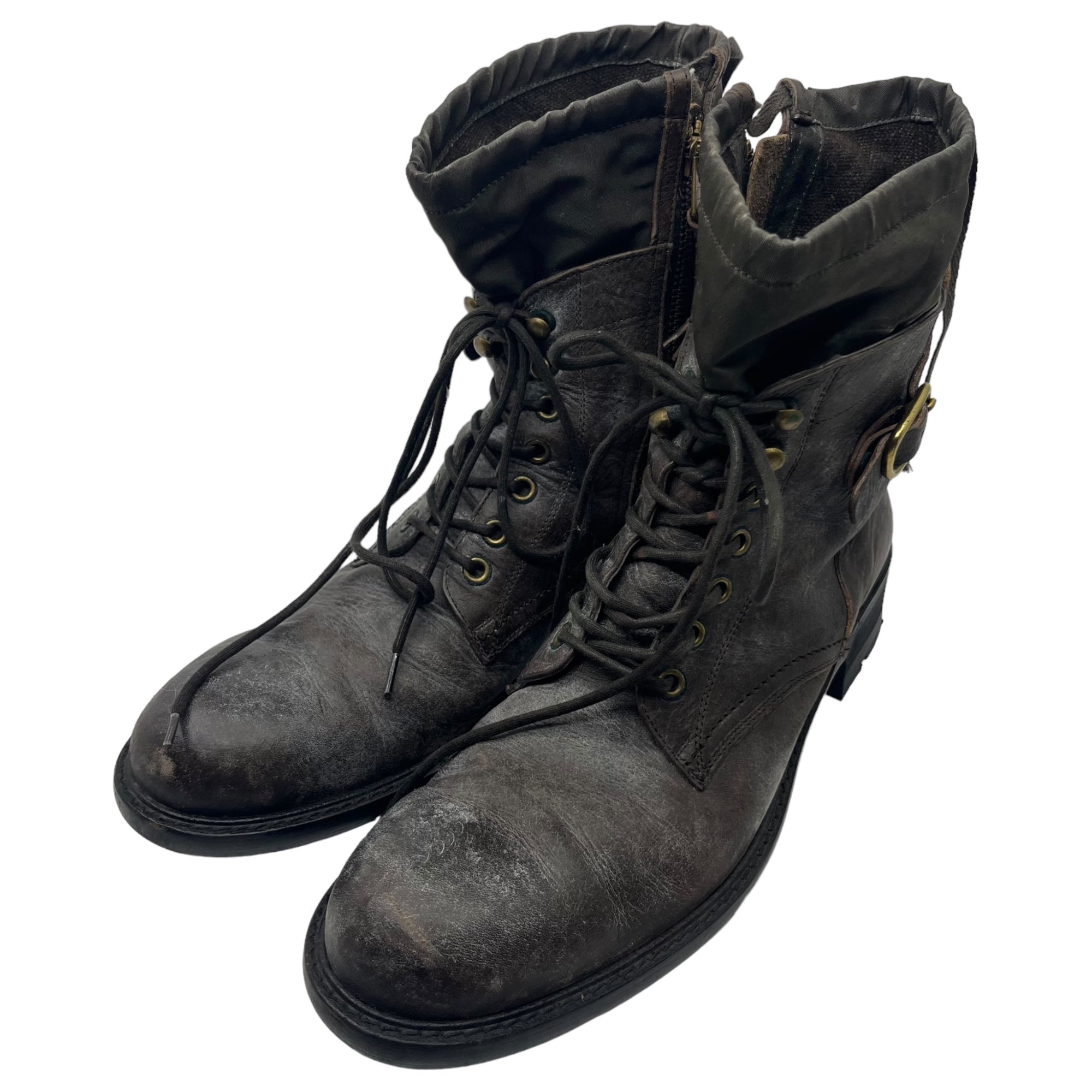 alfredoBANNISTER(アルフレッドバニスター) サイドジップレースアップブーツ 39(24.5~25.0cm程度) ブラウン