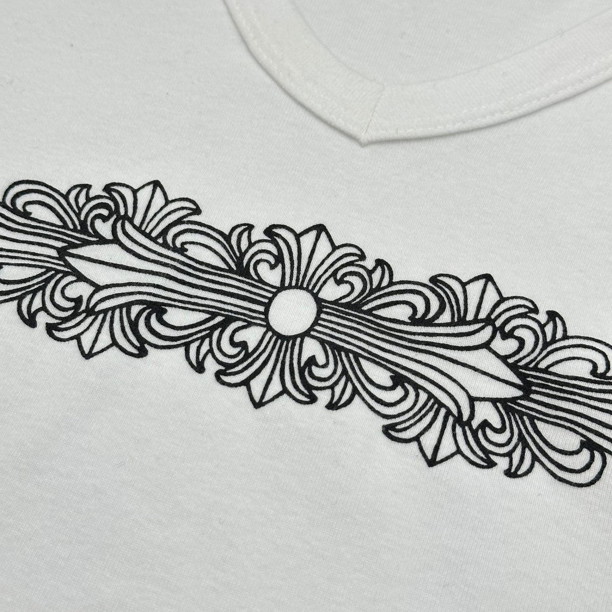 CHROME HEARTS(クロムハーツ) 1990's~2000's Floral Cross Print Tank Top フローラルクロス プリント タンクトップ ONE ホワイト 90年代後半~