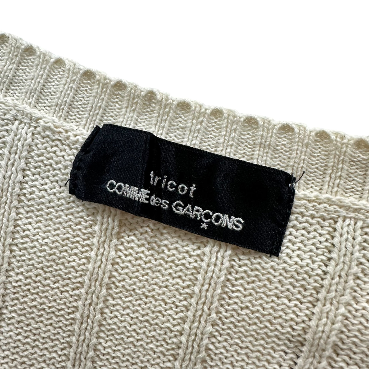 tricot COMME des GARCONS(トリココムデギャルソン) 1993SS Marble-Button Cotton Cardigan マーブル ボタン コットン カーディガン TN-020150 FREE アイボリー AD1992 90s アーカイブ