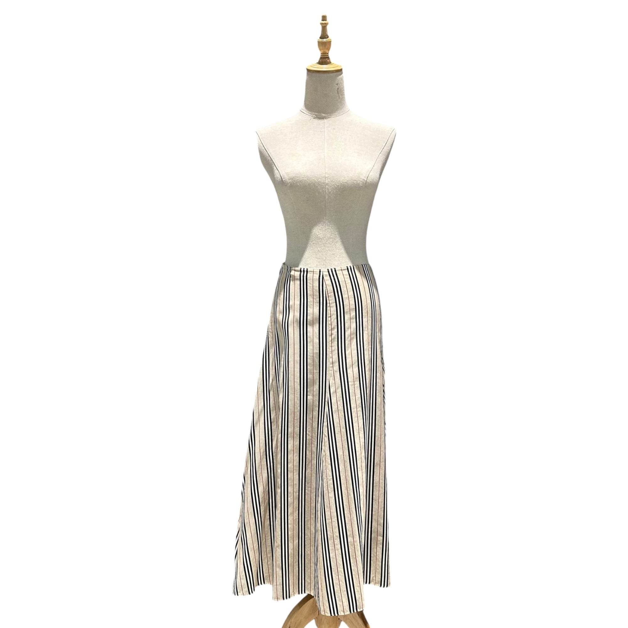 BURBERRY LONDON(バーバリーロンドン) Striped Maxi Skirt ストライプ ロング スカート FXA76-008 38 ベージュ