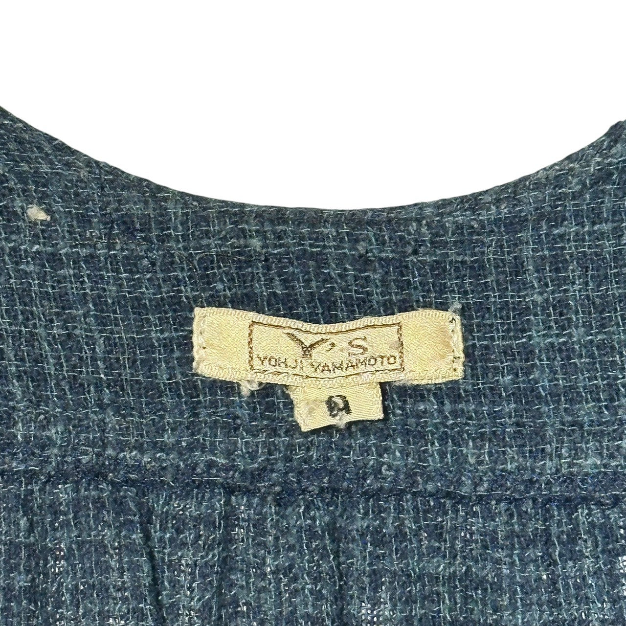 Y's(ワイズ) 70's Vintage All Silk Layered Henley Neck Tunic Dress 70年代 ヴィンテージ オール シルク レイヤード ヘンリーネック チュニック ワンピース 9(M~L程度) ブルー 最初期タグ セットアップ