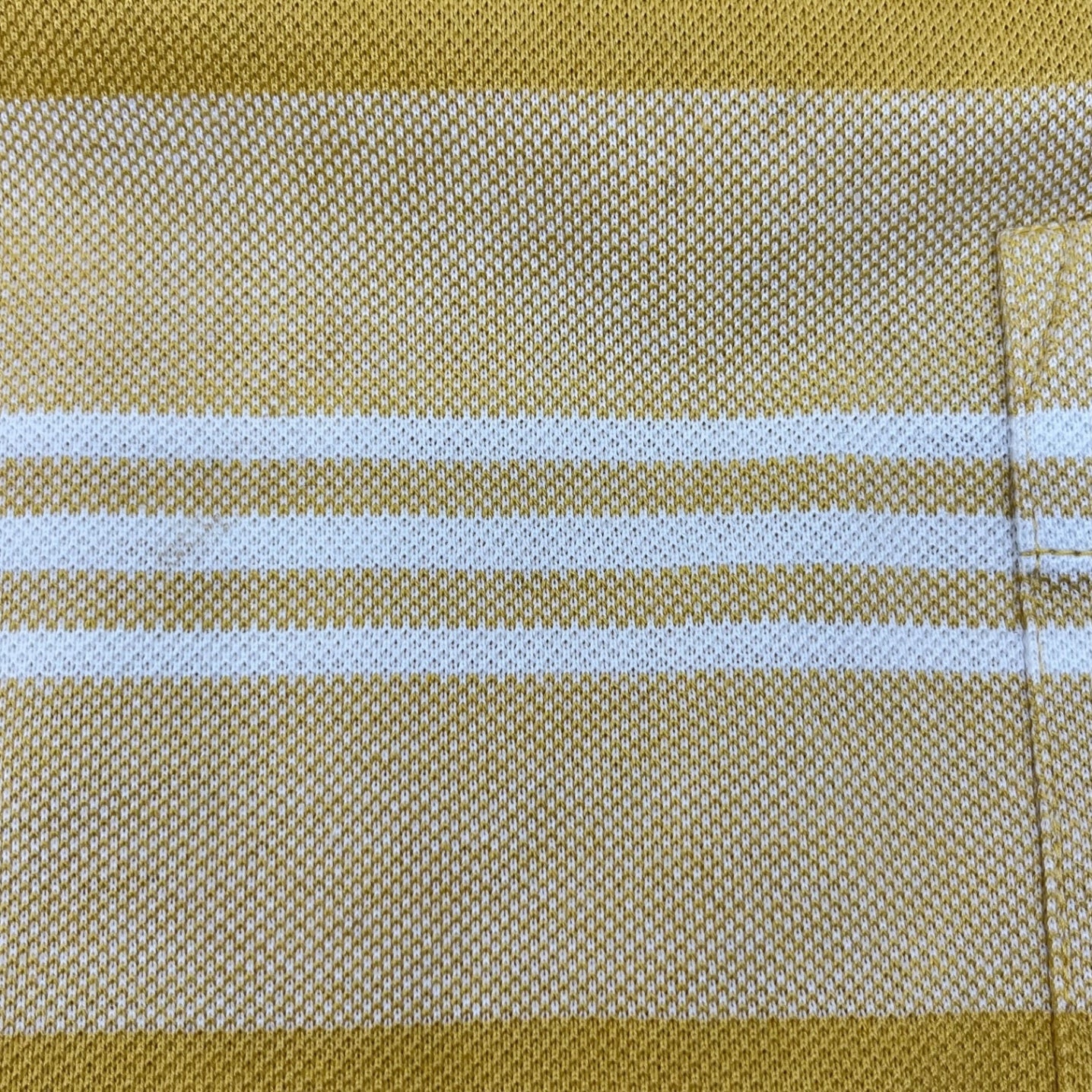 HERMES(エルメス) Pocket Striped S/S T-Shirt H 刺繍 ポケット ボーダー 鹿の子 半袖 Tシャツ L イエロー×ホワイト エルメスジャポンタグ