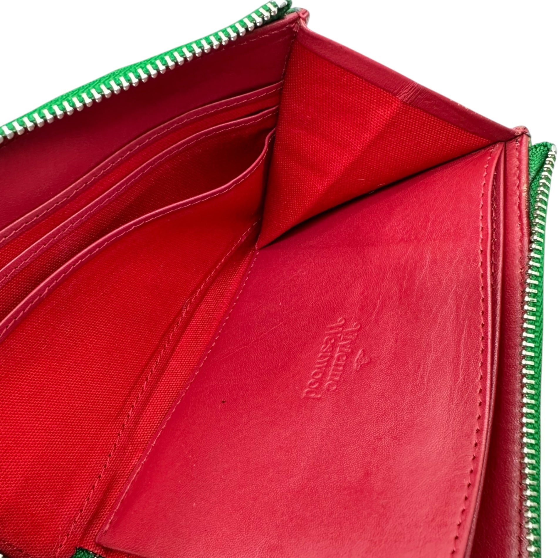 Vivienne Westwood(ヴィヴィアンウエストウッド) 00's Orb Logo Tartan Check Paint Zip Wallet オーブロゴ タータンチェック ペンキ ジップ ウォレット 3X18BL41 グレー×グリーン 財布 折り財布