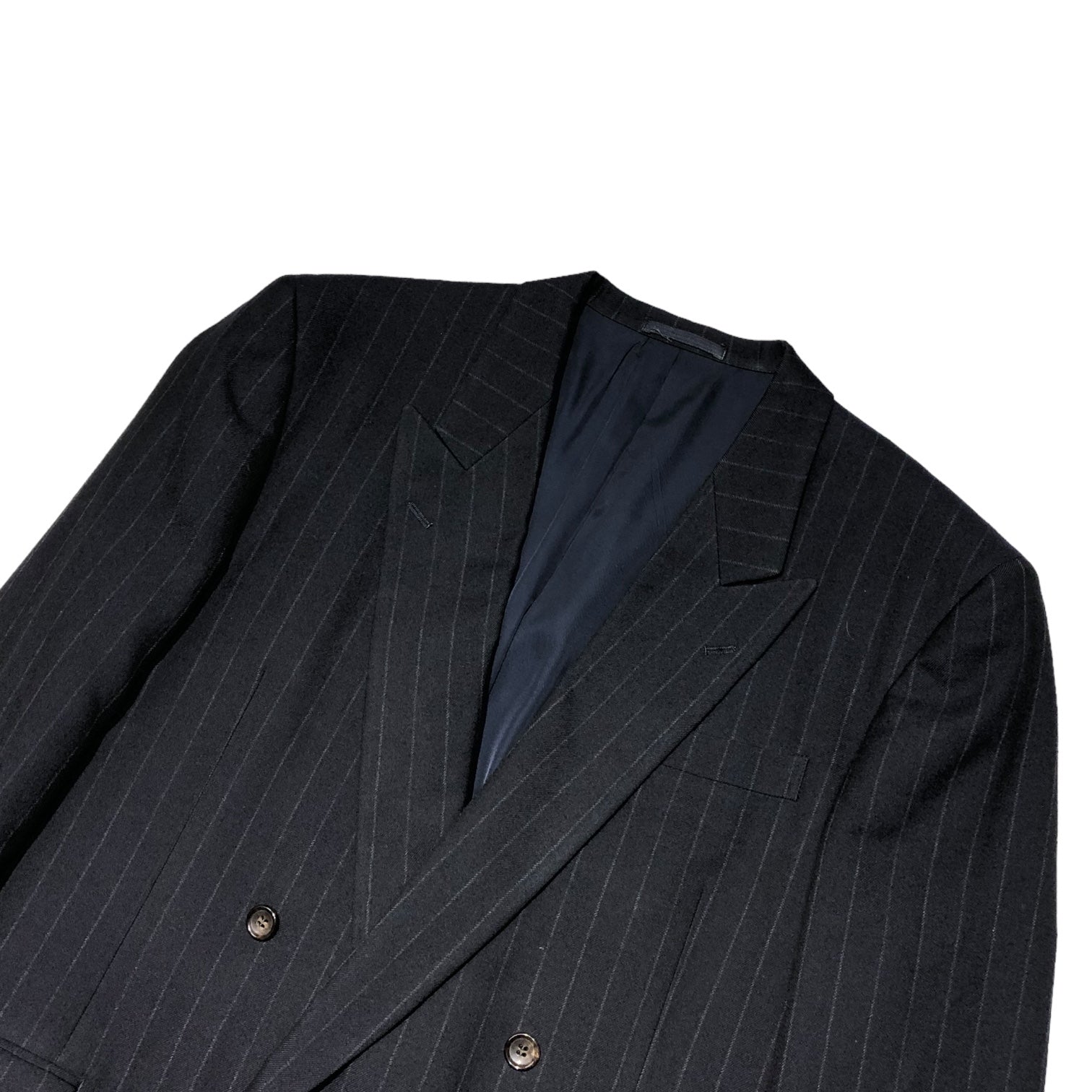 COMME des GARCONS HOMME DEUX(コムデギャルソンオムドゥ) 90's striped double jacket ストライプ ウール ダブル ジャケット DS-25005L L ネイビー AD1992 90年代